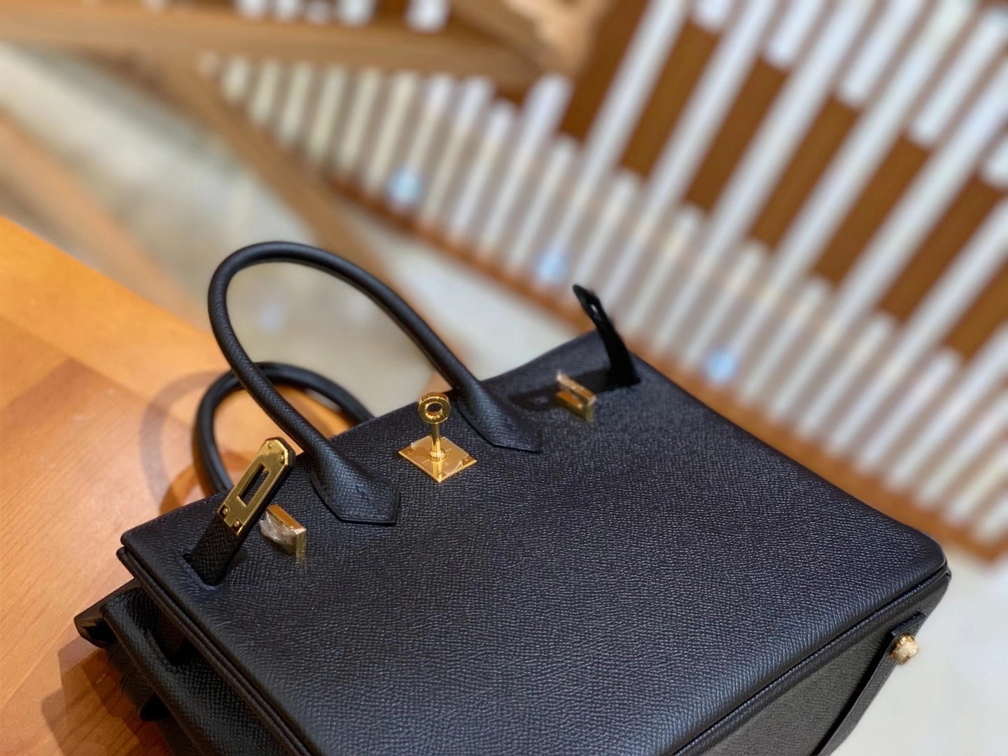 Hermès（爱马仕）Birkin 25cm 经典黑 金扣 Epsom 掌纹小牛皮 原版蜜蜡线 顶级手缝