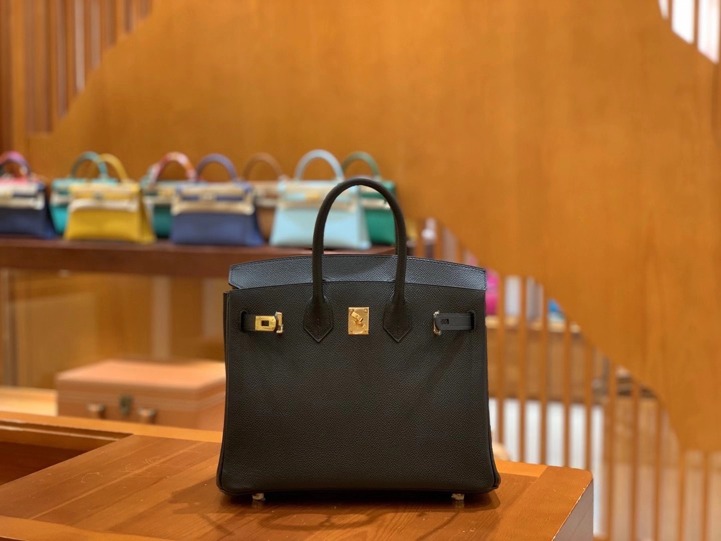 Hermès（爱马仕）Birkin 25cm 经典黑 金扣 Epsom 掌纹小牛皮 原版蜜蜡线 顶级手缝