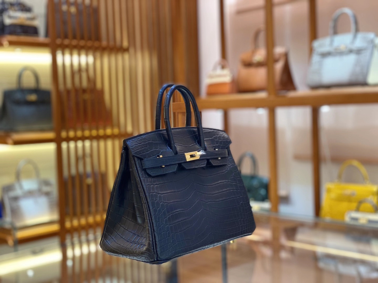 Hermès（爱马仕）Birkin 25cm 雾面 尼罗鳄 黑金