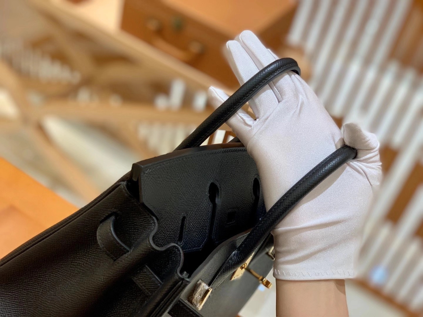 Hermès（爱马仕）Birkin 25cm 经典黑 金扣 Epsom 掌纹小牛皮 原版蜜蜡线 顶级手缝