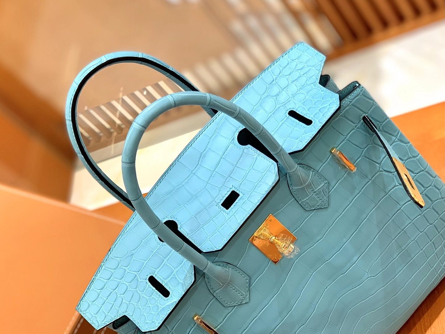 Hermès（爱马仕）新增现货 Birkin 30cm 马卡龙蓝 金扣 一级尼罗鳄皮 原版蜜蜡线 顶级手缝版本