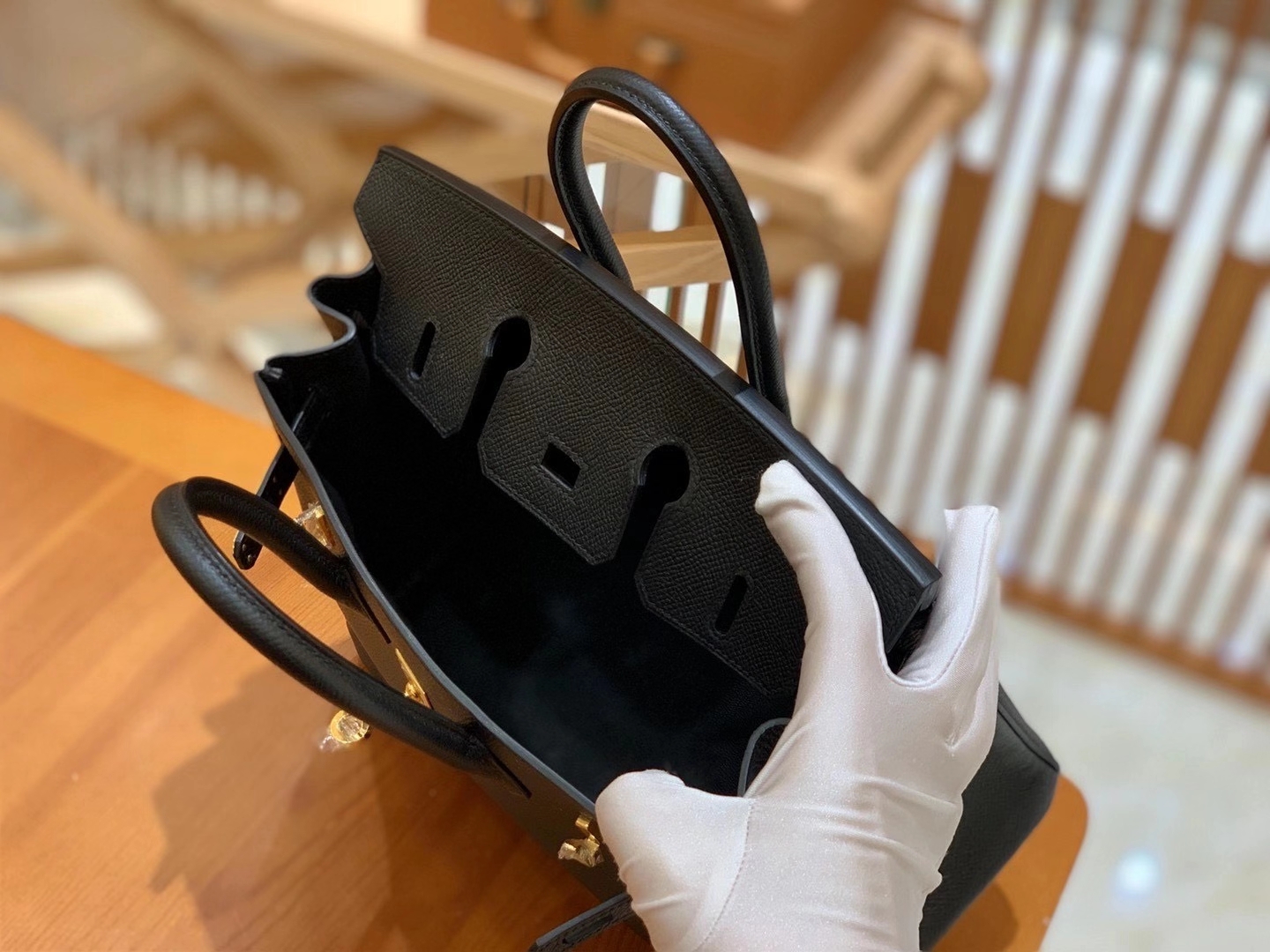Hermès（爱马仕）Birkin 25cm 经典黑 金扣 Epsom 掌纹小牛皮 原版蜜蜡线 顶级手缝