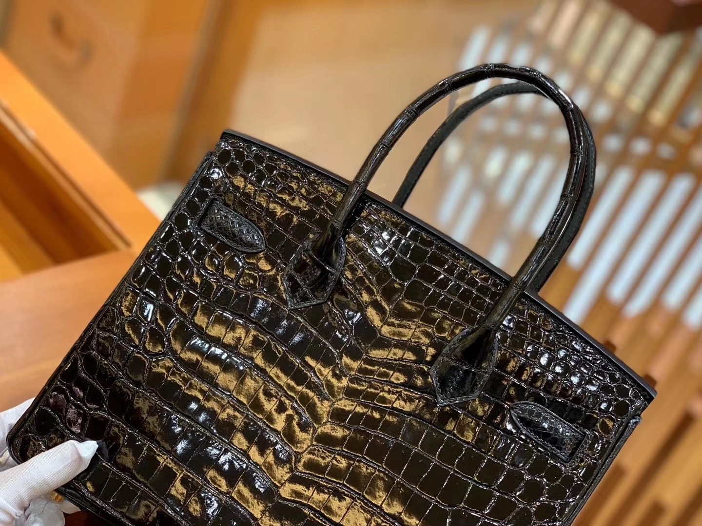 Hermès（爱马仕）Birkin 30cm 经典黑 一级尼罗鳄鱼皮 金扣 原版蜜蜡线 顶级手缝