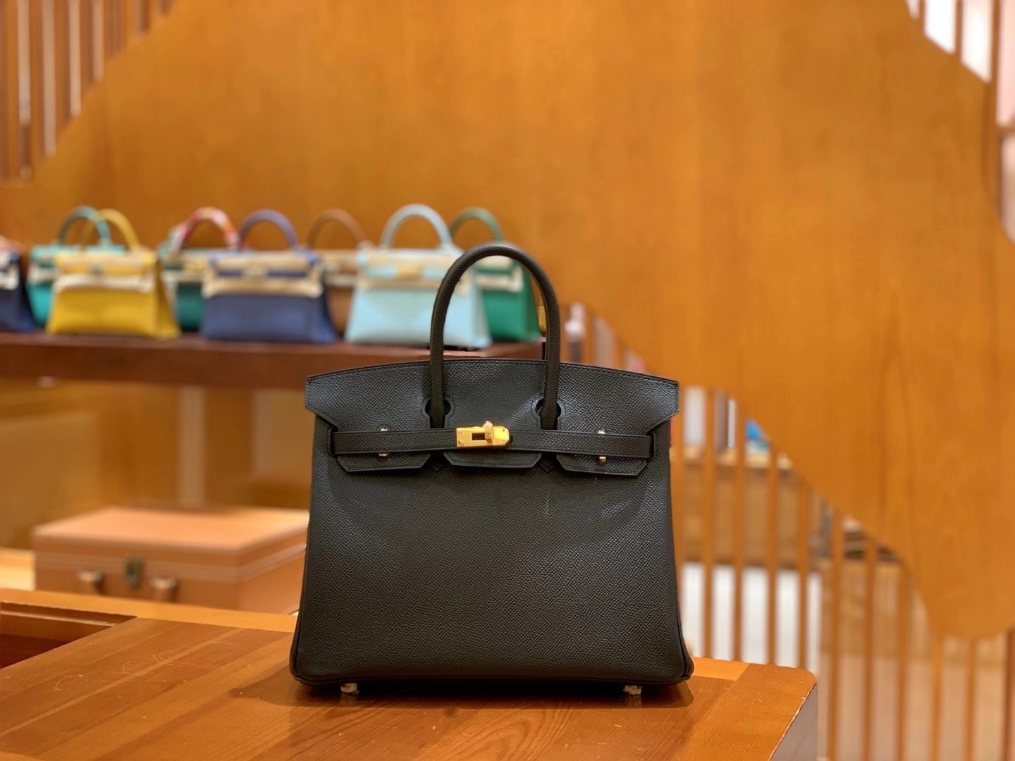 Hermès（爱马仕）Birkin 25cm 经典黑 金扣 Epsom 掌纹小牛皮 原版蜜蜡线 顶级手缝