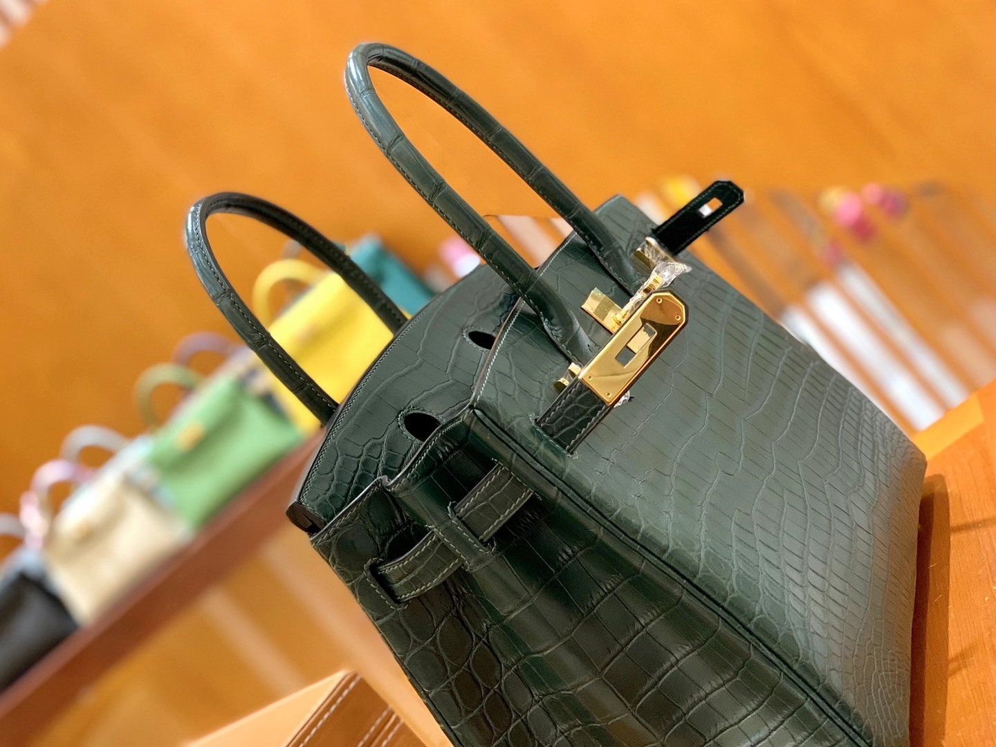 Hermès（爱马仕）新增现货 Birkin 30cm 松柏绿 金扣 一级尼罗鳄皮 原版蜜蜡线 顶级手缝版本