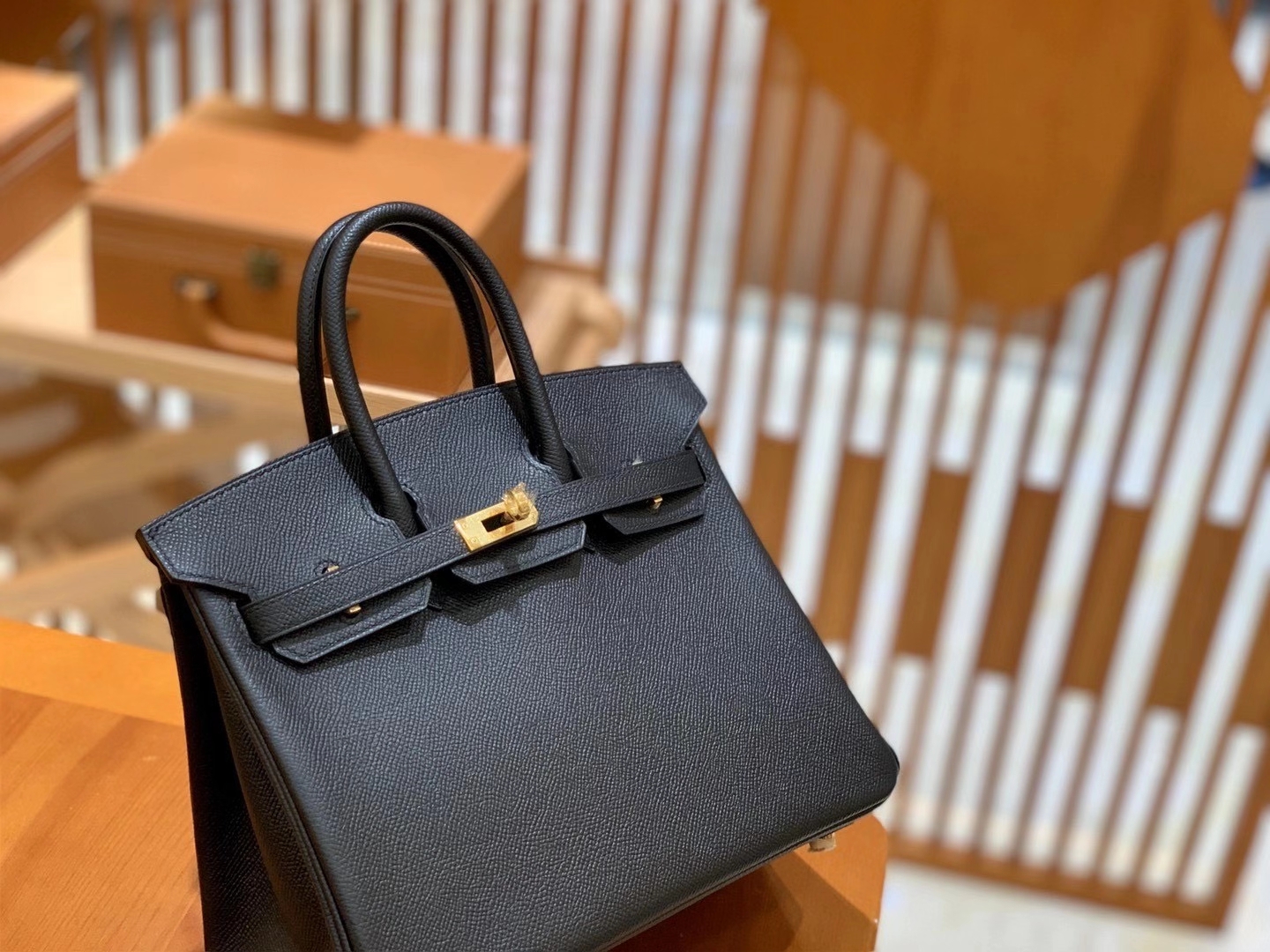 Hermès（爱马仕）Birkin 25cm 经典黑 金扣 Epsom 掌纹小牛皮 原版蜜蜡线 顶级手缝
