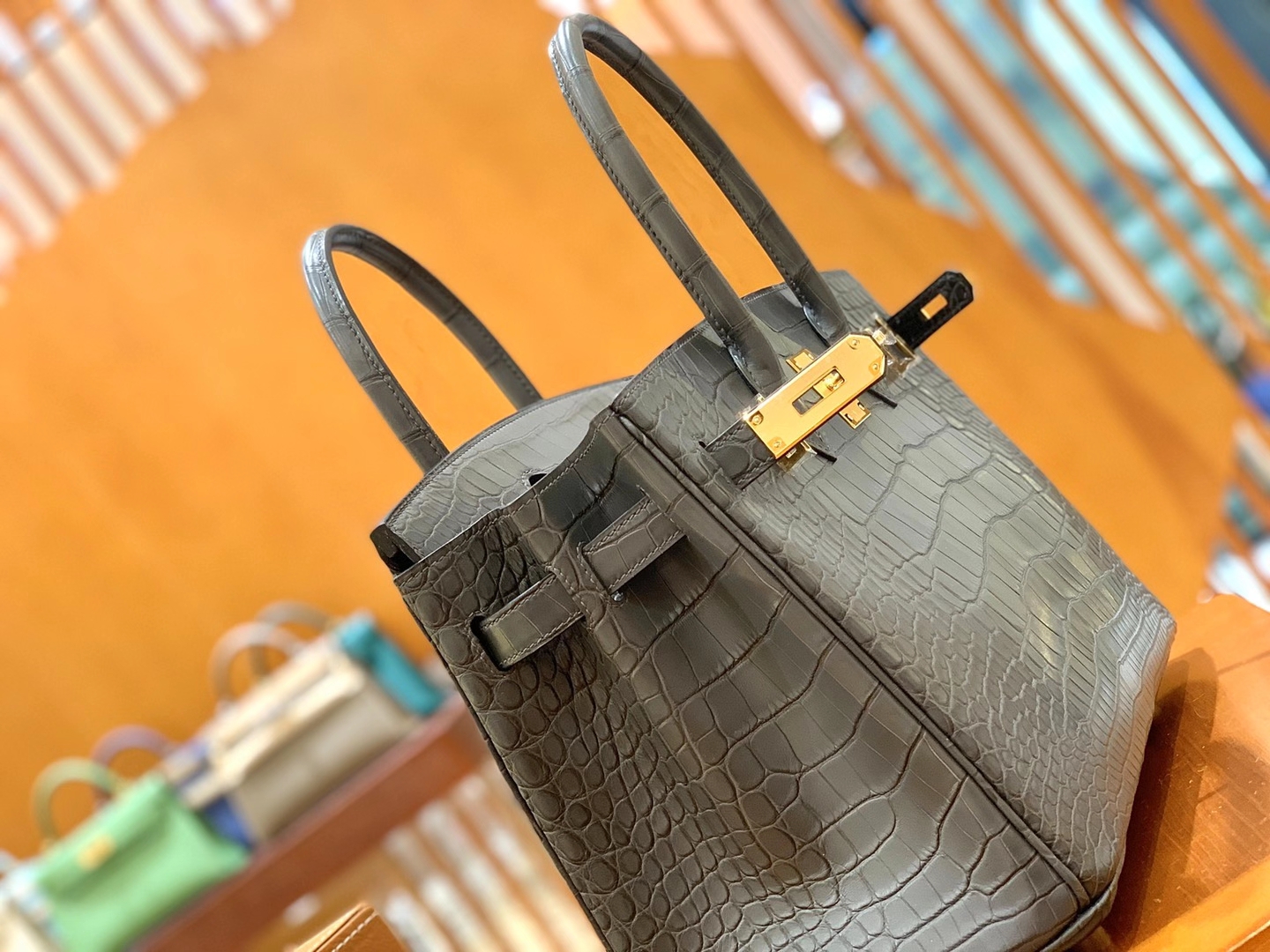 Hermès（爱马仕）新增现货 Birkin 30cm 锡器灰 金扣 一级美洲鳄鱼皮 原版蜜蜡线 顶级手缝版本