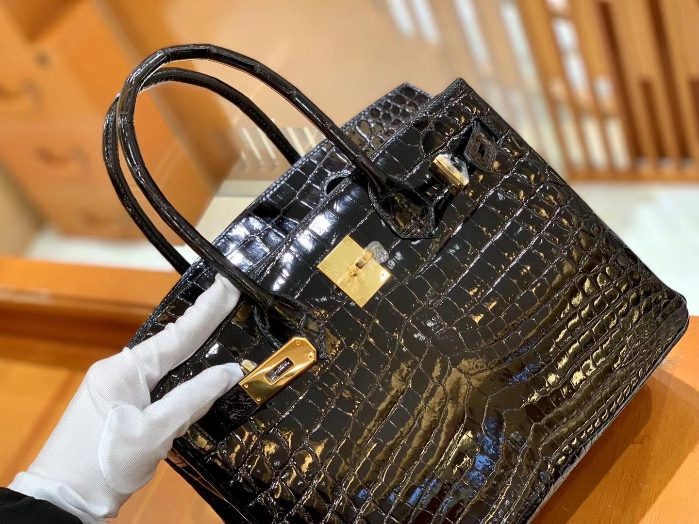 Hermès（爱马仕）Birkin 30cm 经典黑 一级尼罗鳄鱼皮 金扣 原版蜜蜡线 顶级手缝