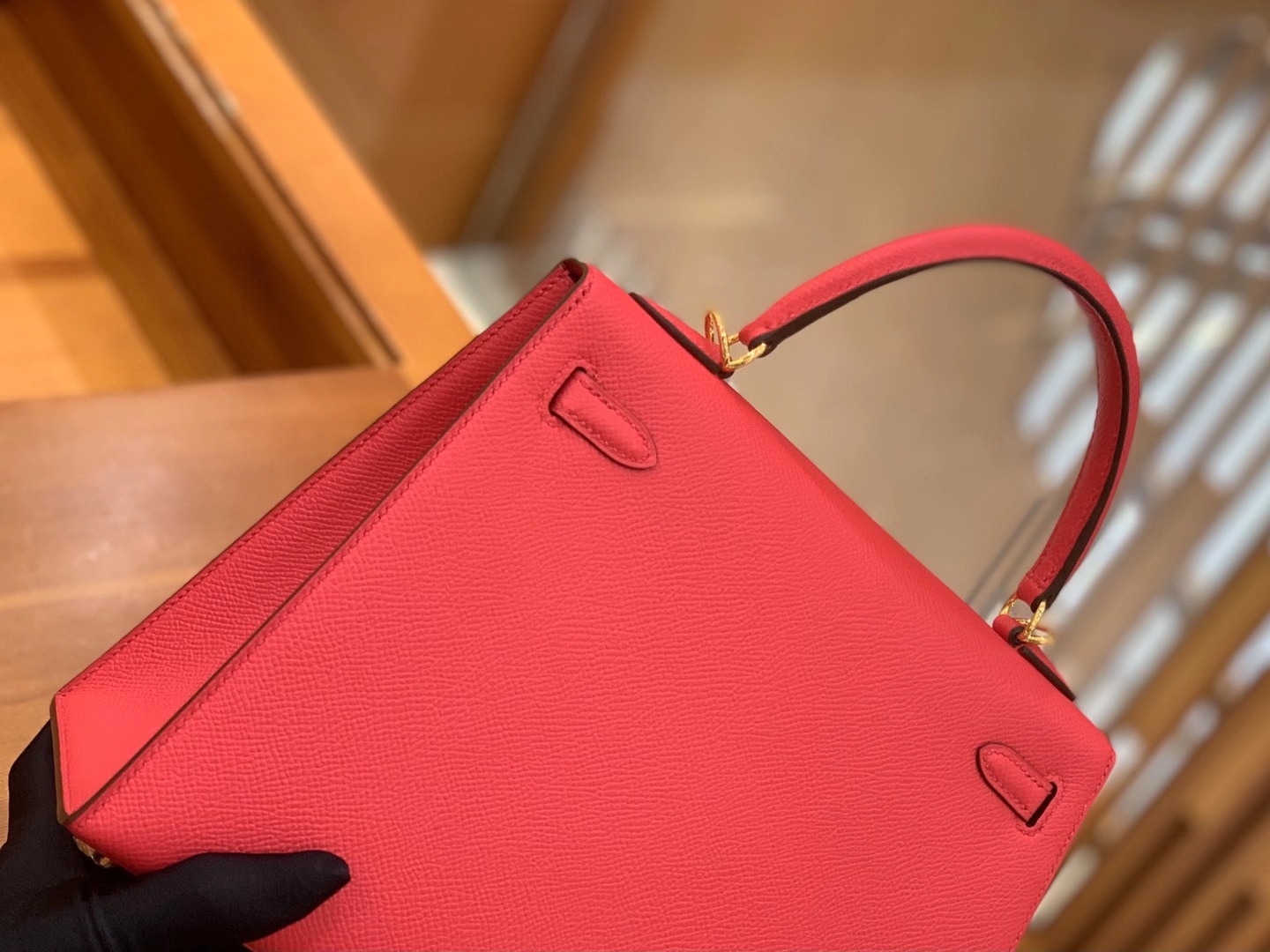 Hermès（爱马仕）Kelly 凯莉包 Epsom 牛皮 极致粉 金扣 25cm 原版蜜蜡线 顶级手缝