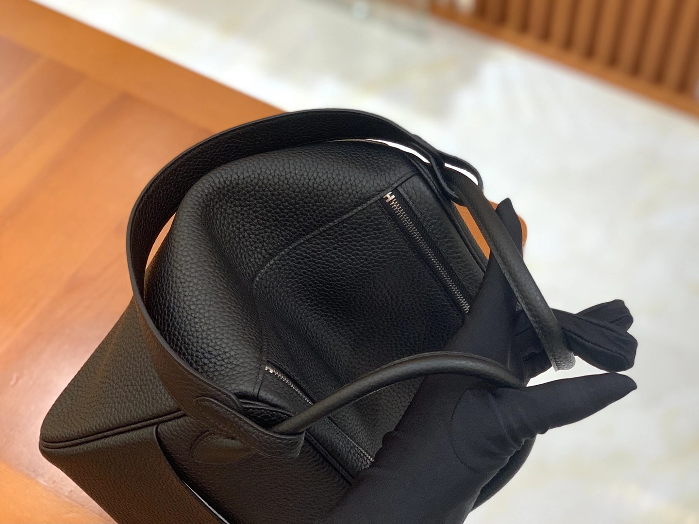 Hermès（爱马仕）Lindy 琳迪包 经典黑 TC大牛皮 银扣 26cm 原版蜜蜡线 顶级手缝