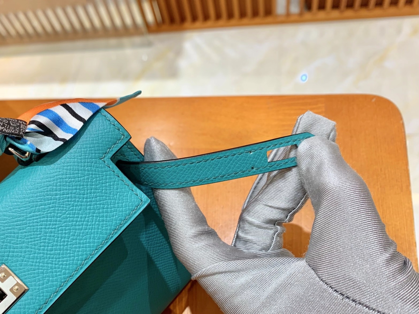 Hermès（爱马仕）MiniKelly 迷你凯莉 Epsom 掌纹皮 维罗纳绿 银扣 二代 19cm 原版蜜蜡线 顶级手缝