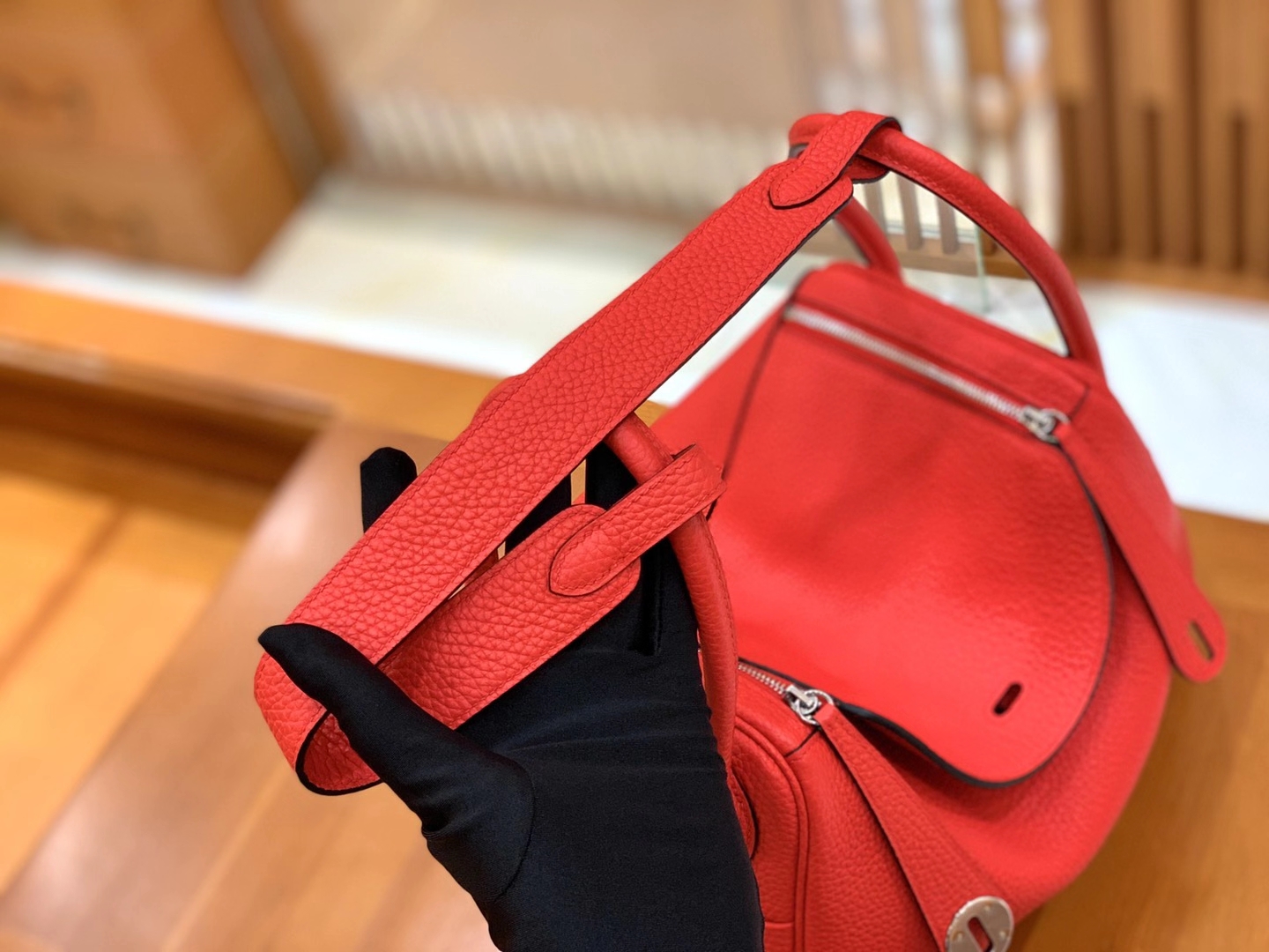 Hermès（爱马仕）Lindy 琳迪包 芍药红 TC大牛皮 银扣 26cm 原版蜜蜡线 顶级手缝