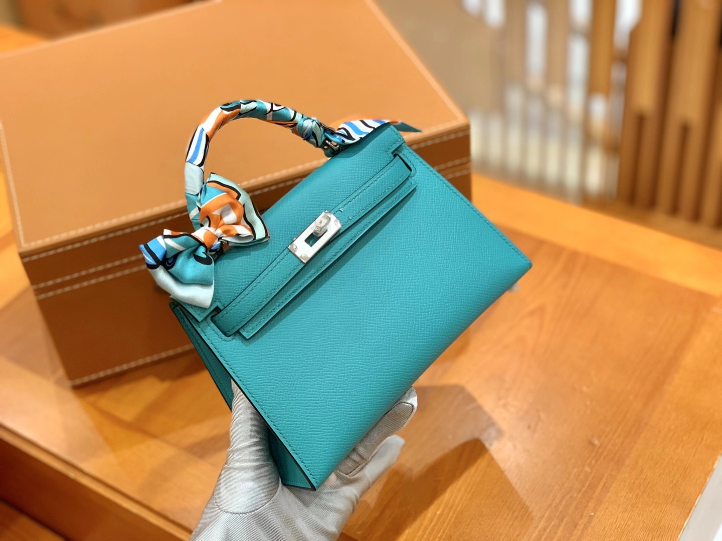Hermès（爱马仕）MiniKelly 迷你凯莉 Epsom 掌纹皮 维罗纳绿 银扣 二代 19cm 原版蜜蜡线 顶级手缝
