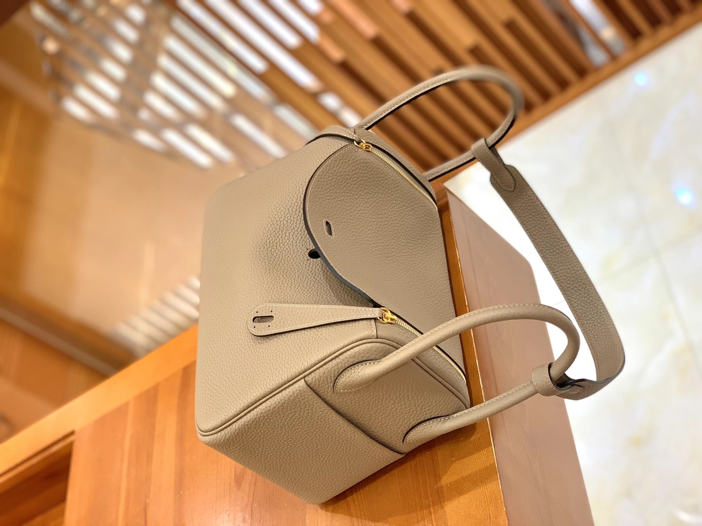 Hermès（爱马仕）Lindy 琳迪包 斑鸠灰 TC大牛皮 金扣 26cm 原版蜜蜡线 顶级手缝