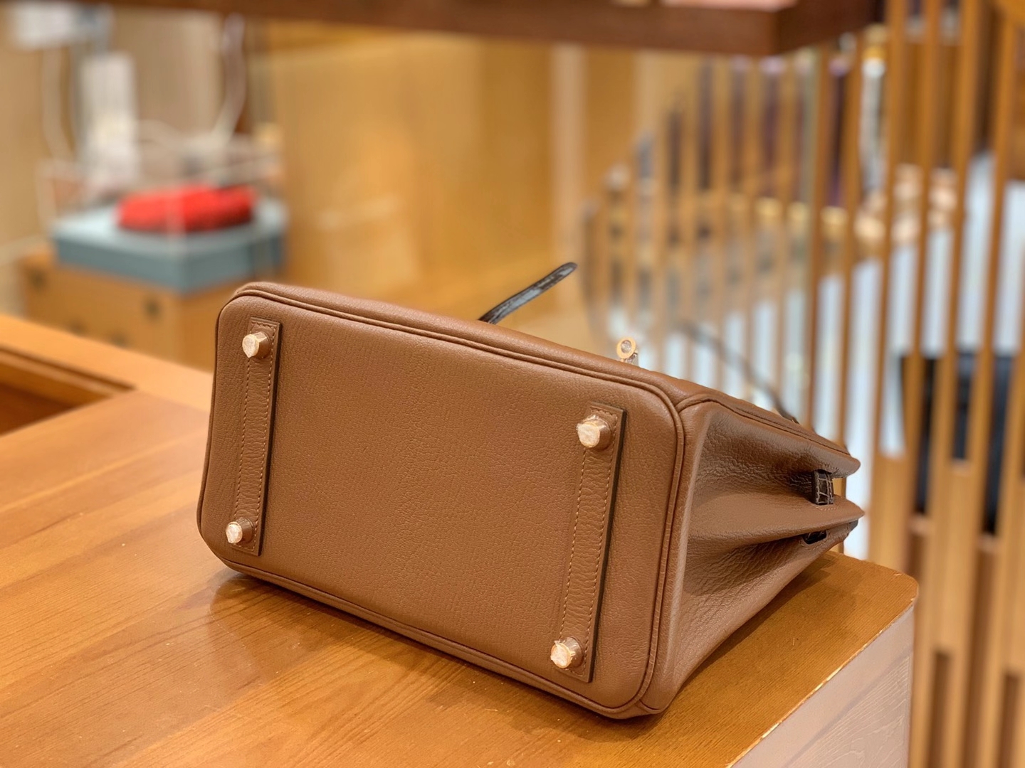 Hermès（爱马仕）Birkin Touch 焦糖色 尼罗鳄拼山羊皮 金扣 25cm 原版蜜蜡线 顶级手缝