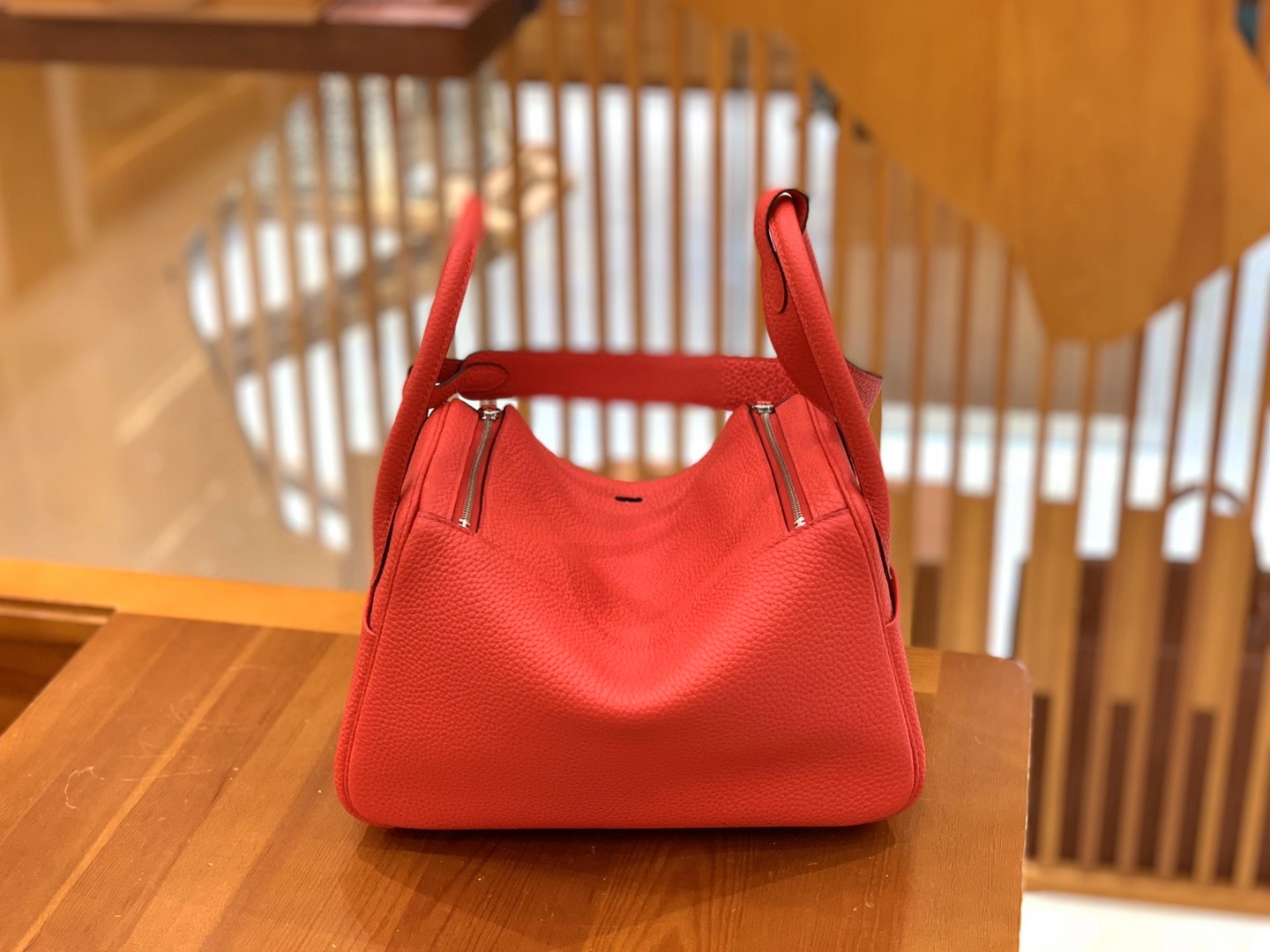 Hermès（爱马仕）Lindy 琳迪包 芍药红 TC大牛皮 银扣 26cm 原版蜜蜡线 顶级手缝
