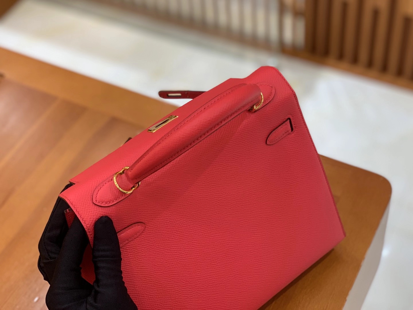 Hermès（爱马仕）Kelly 凯莉包 Epsom 牛皮 极致粉 金扣 25cm 原版蜜蜡线 顶级手缝