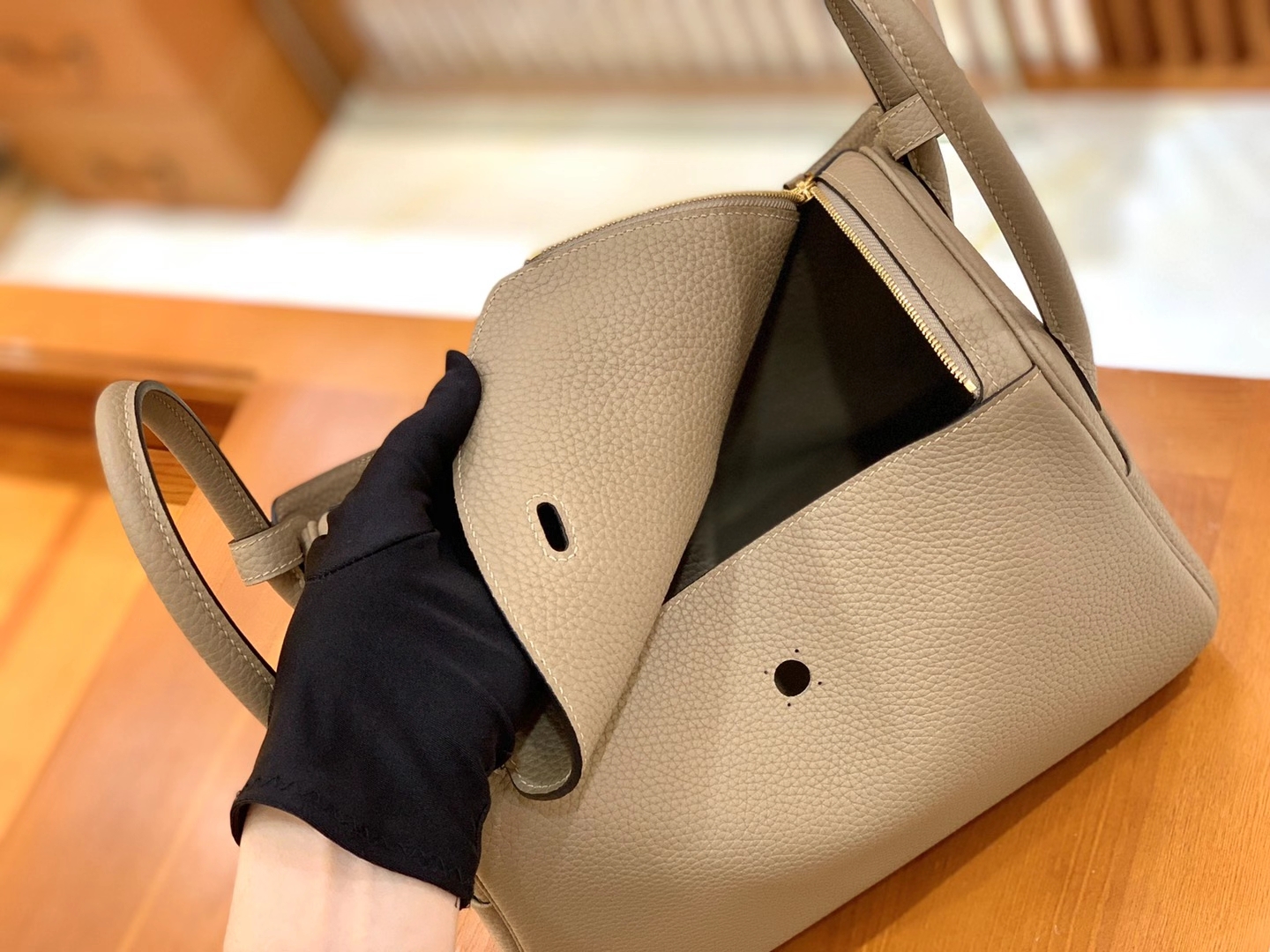 Hermès（爱马仕）Lindy 琳迪包 斑鸠灰 TC大牛皮 金扣 26cm 原版蜜蜡线 顶级手缝
