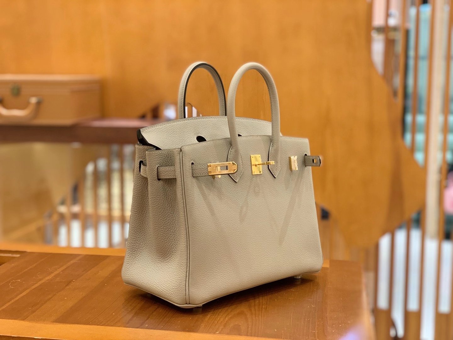 Hermès（爱马仕）Birkin 铂金包 Togo小牛皮 斑鸠灰 原版蜜蜡线 顶级手缝 金扣 25cm