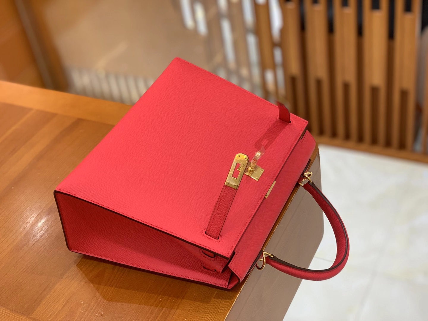 Hermès（爱马仕）Kelly 凯莉包 Epsom 牛皮 极致粉 金扣 25cm 原版蜜蜡线 顶级手缝