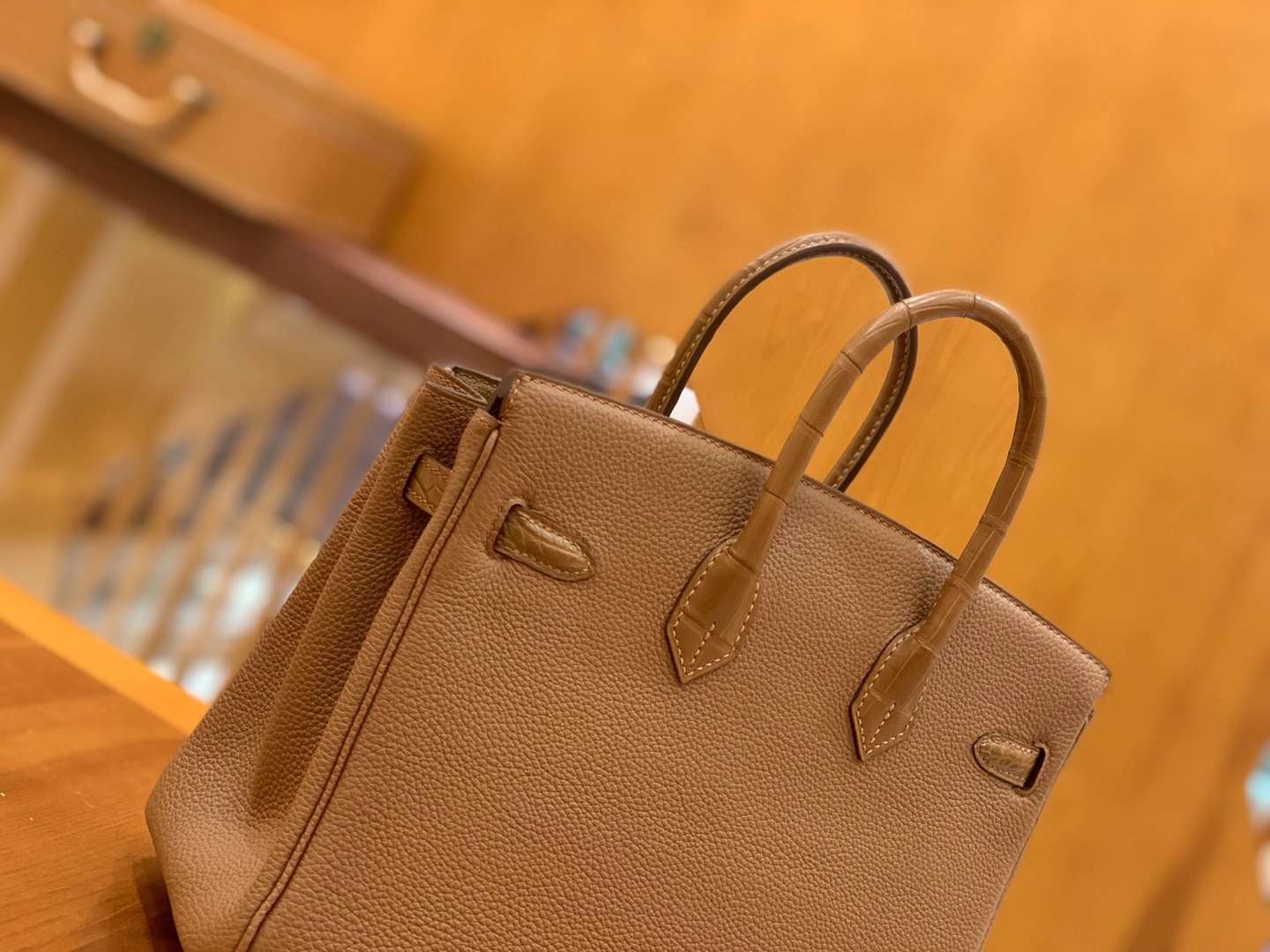 Hermès（爱马仕）Birkin Touch 金棕色 尼罗鳄 拼Togo皮 银扣 25cm 原版蜜蜡线 顶级手缝