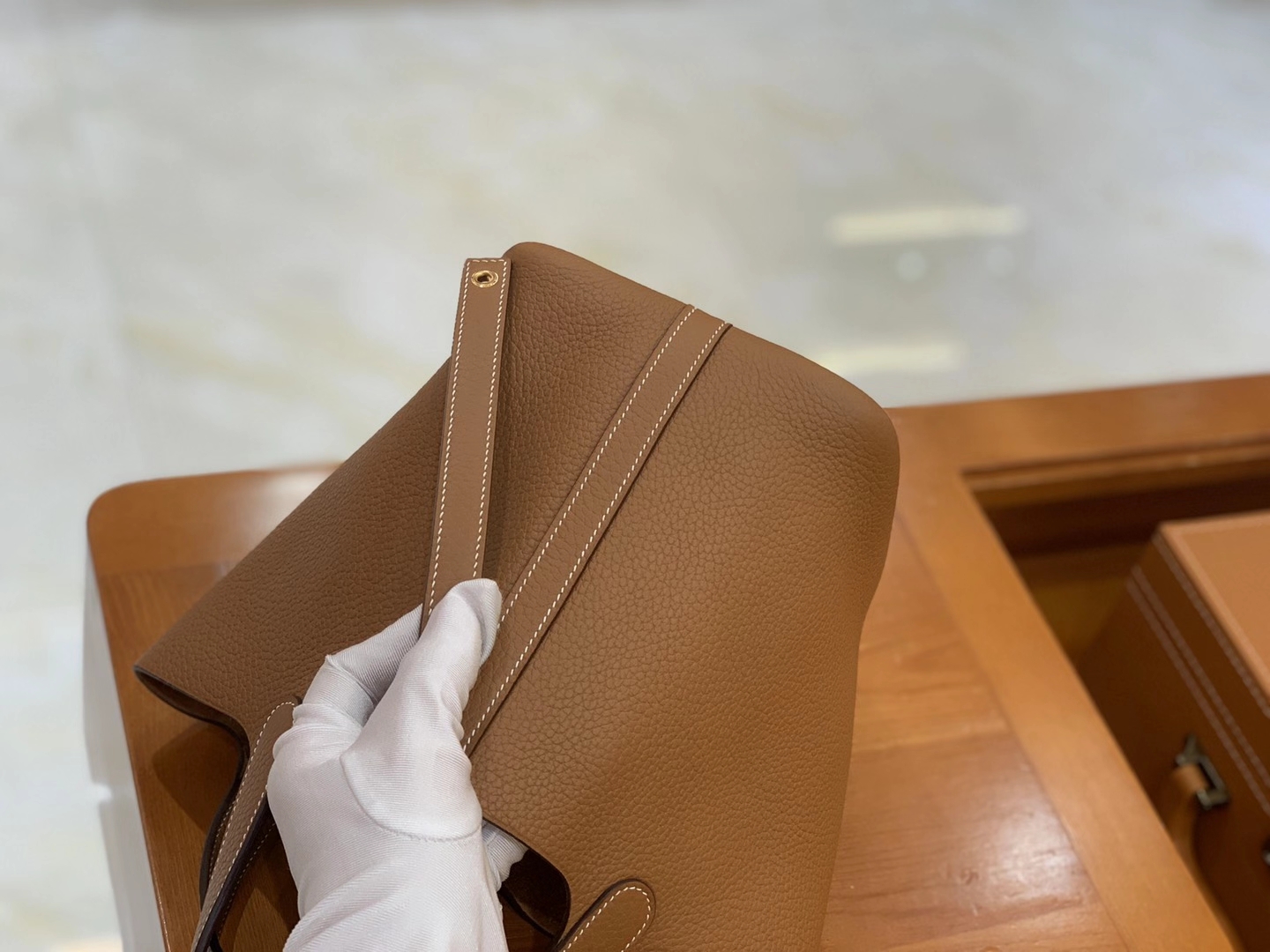 Hermès（爱马仕）Picotin 菜篮子 金棕 原版蜜蜡线 顶级手缝 金扣 18cm