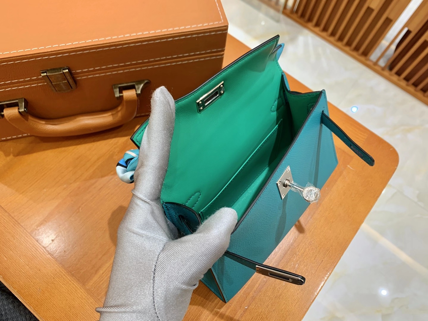 Hermès（爱马仕）MiniKelly 迷你凯莉 Epsom 掌纹皮 维罗纳绿 银扣 二代 19cm 原版蜜蜡线 顶级手缝