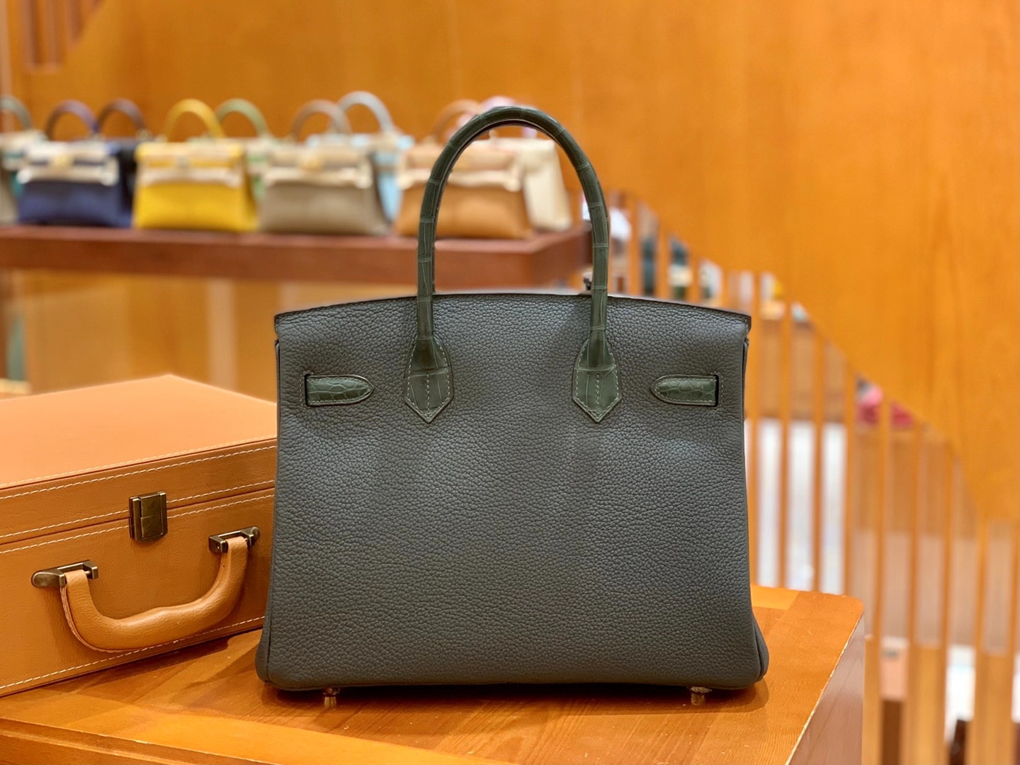 Hermès（爱马仕）Birkin Touch 松柏绿 尼罗鳄 拼Togo皮 金扣 30cm 原版蜜蜡线 顶级手缝