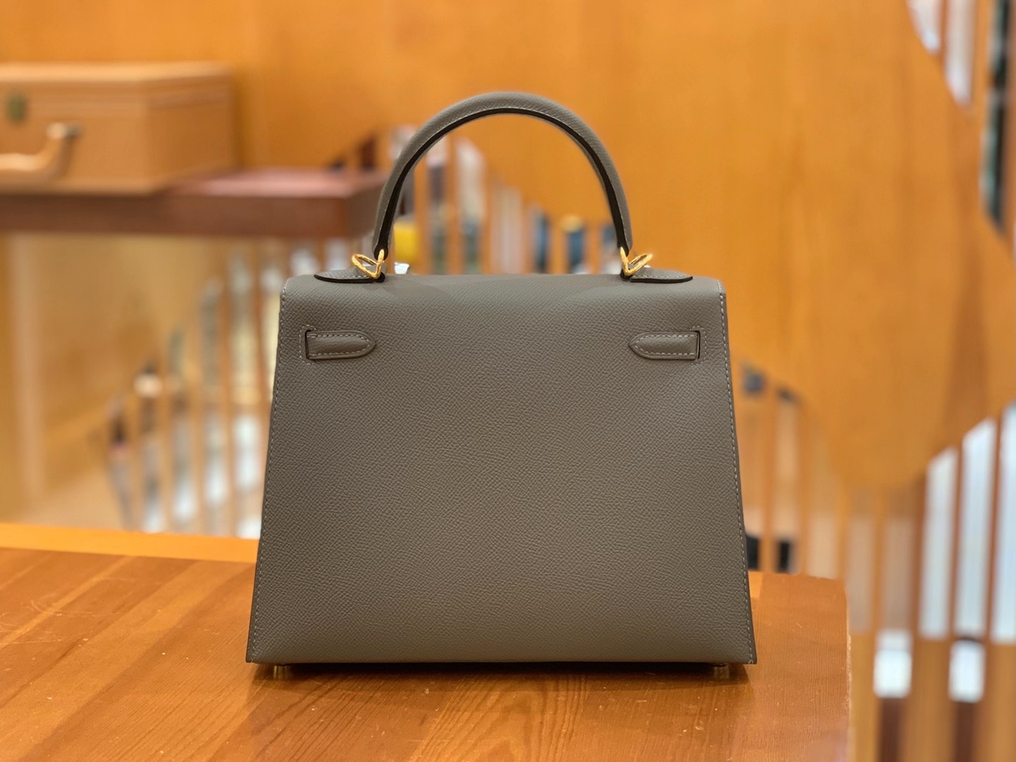 Hermès（爱马仕）Kelly 凯莉包 Epsom 牛皮 锡器灰 金扣 25cm 原版蜜蜡线 顶级手缝