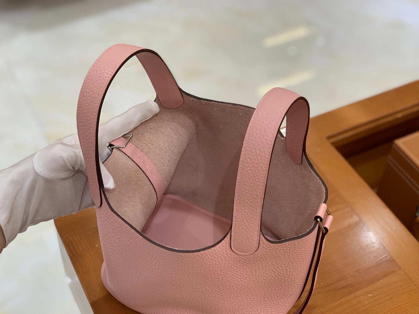 Hermès（爱马仕）Picotin 菜篮子 3Q粉 原版蜜蜡线 顶级手缝 银扣 18cm