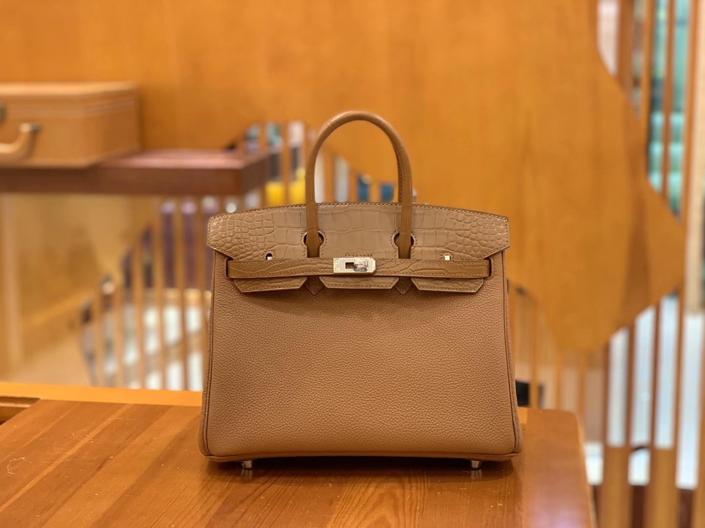 Hermès（爱马仕）Birkin Touch 金棕色 尼罗鳄 拼Togo皮 银扣 25cm 原版蜜蜡线 顶级手缝