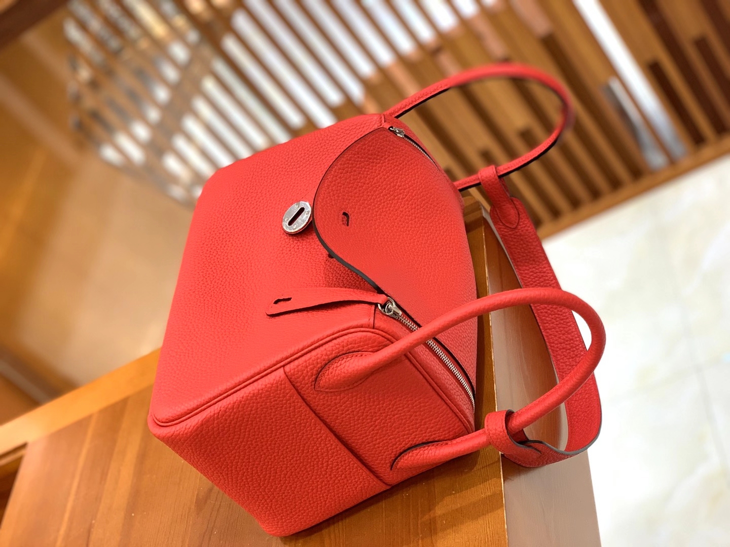 Hermès（爱马仕）Lindy 琳迪包 芍药红 TC大牛皮 银扣 26cm 原版蜜蜡线 顶级手缝