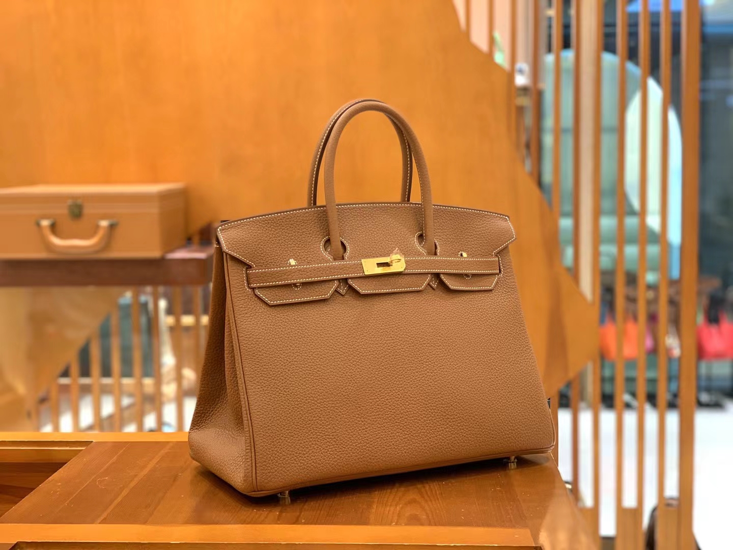 Hermès（爱马仕）Birkin 铂金包 金棕 TC大牛皮 金扣 35cm 原版蜜蜡线 顶级手缝