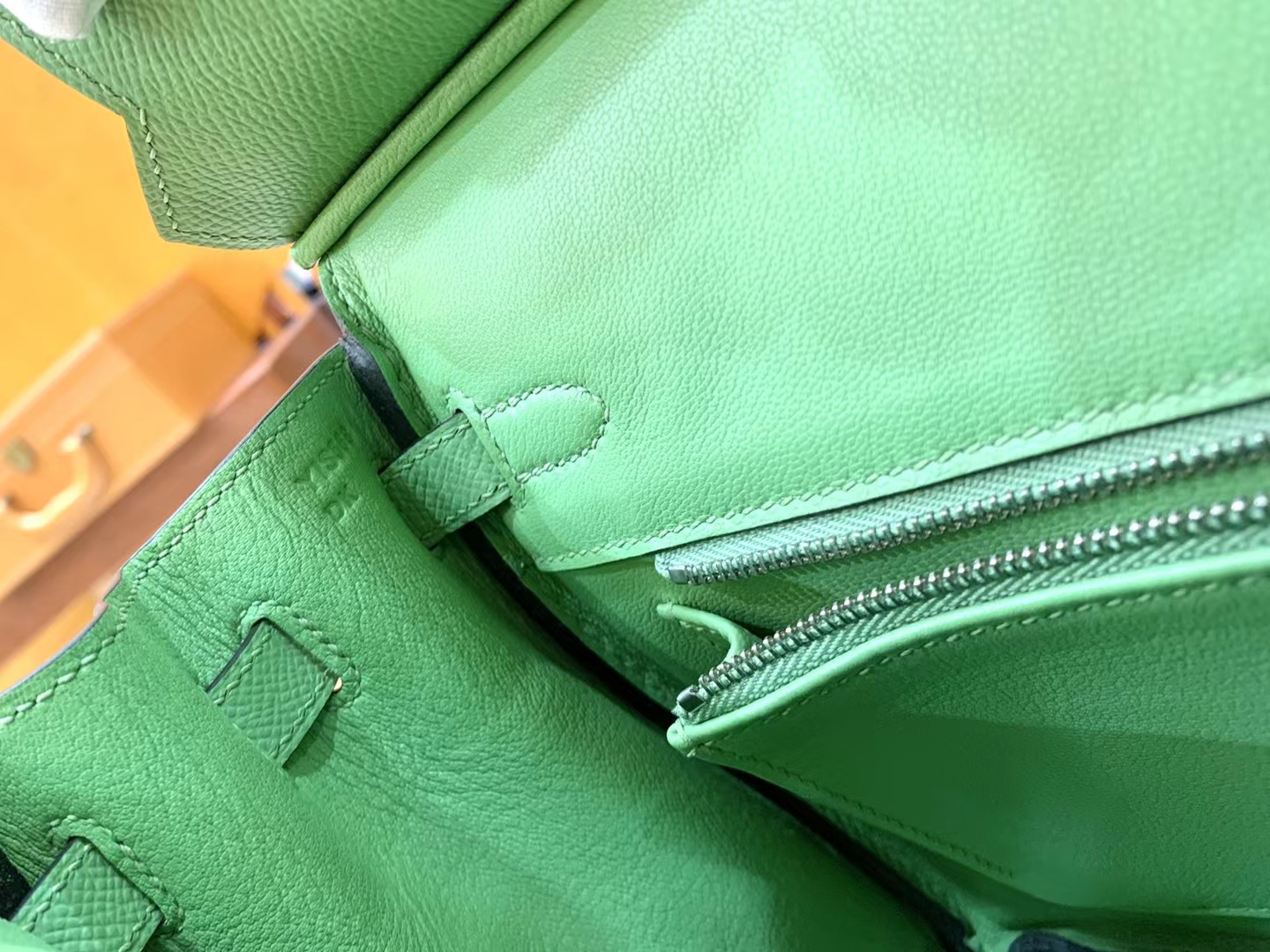 Hermès（爱马仕）Birkin 铂金包 牛油果绿 Epsom掌纹皮 银扣 25cm 原版蜜蜡线 顶级手缝