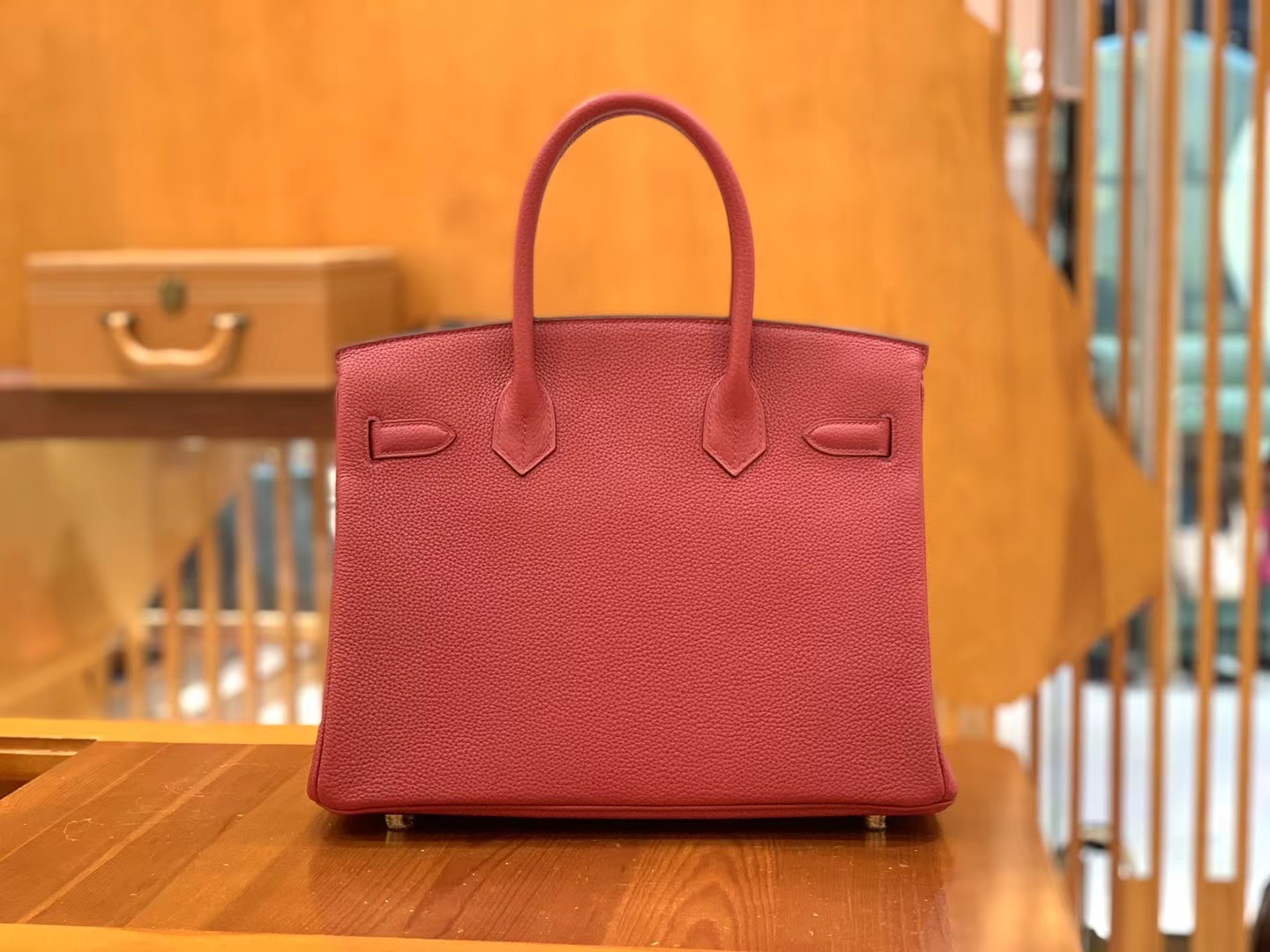 Hermès（爱马仕）Birkin 铂金包 石榴红 Togo小牛皮 金扣 30cm 原版蜜蜡线 顶级手缝