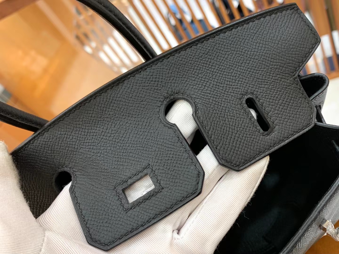 Hermès（爱马仕）Birkin 铂金包 经典黑 Epsom掌纹皮 银扣 25cm 原版蜜蜡线 顶级手缝