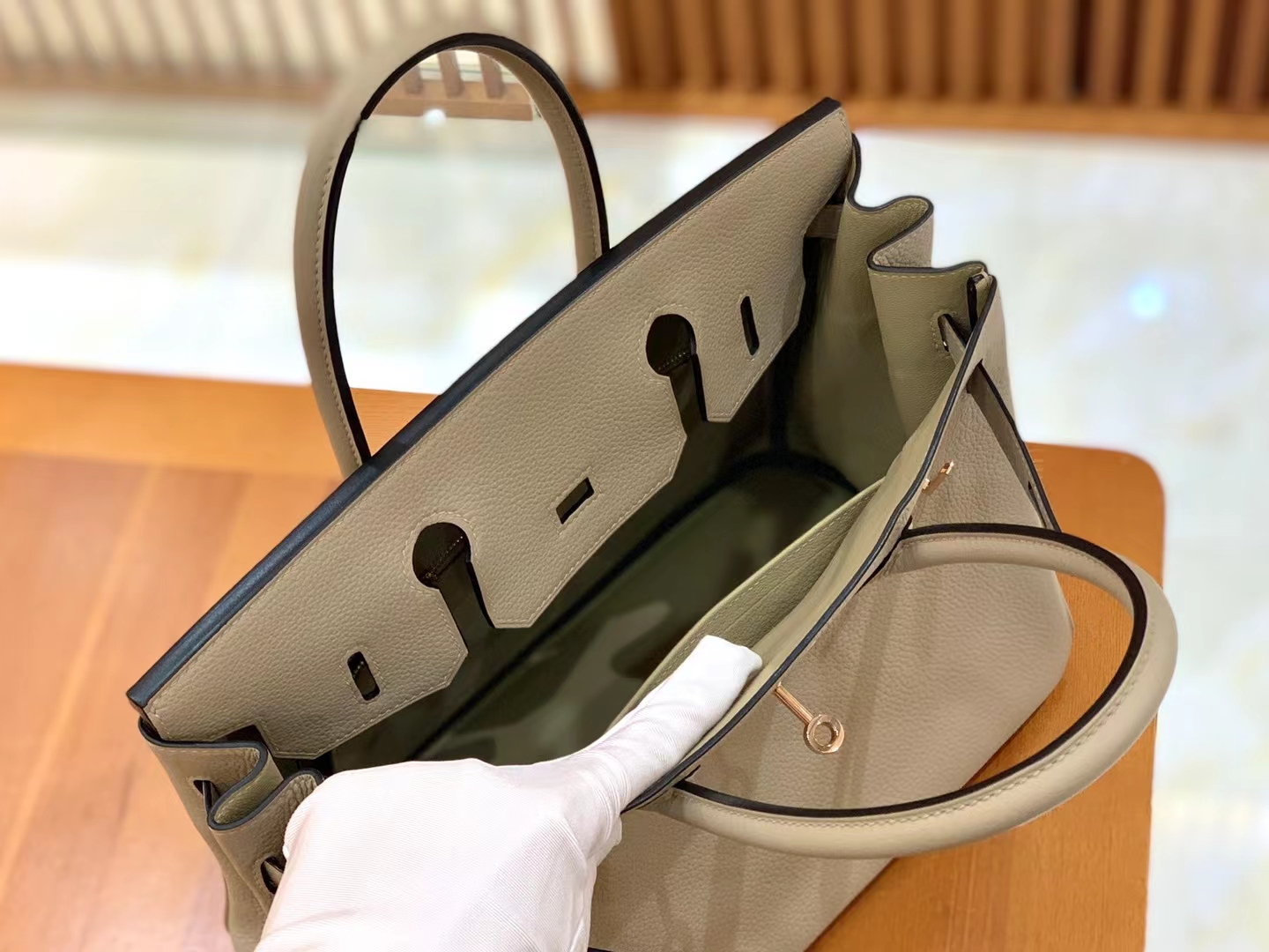 Hermès（爱马仕）Birkin 铂金包 斑鸠灰 Togo小牛皮 玫瑰金扣 30cm 原版蜜蜡线 顶级手缝
