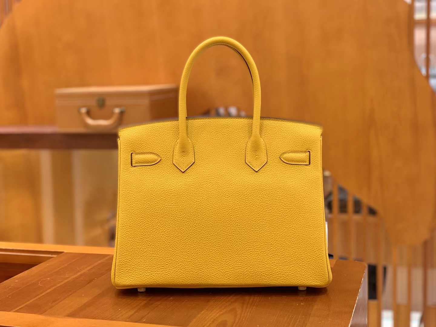 Hermès（爱马仕）Birkin 铂金包 琥珀黄 Togo小牛皮 金扣 30cm 原版蜜蜡线 顶级手缝