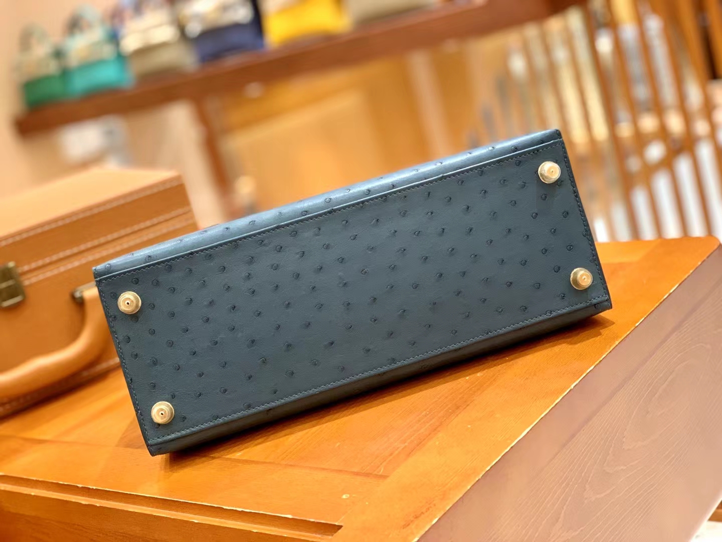 Hermès（爱马仕）Kelly 凯莉包 海峡绿 南非KK级鸵鸟皮 金扣 28cm 原版蜜蜡线 顶级手缝