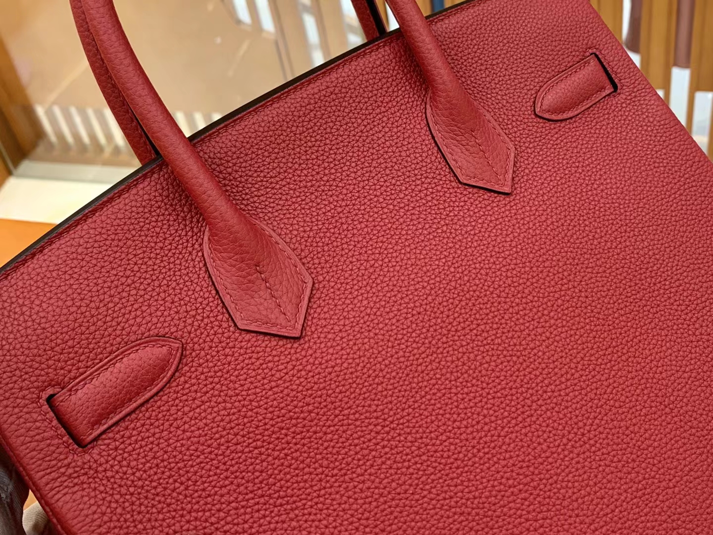Hermès（爱马仕）Birkin 铂金包 石榴红 Togo小牛皮 金扣 30cm 原版蜜蜡线 顶级手缝