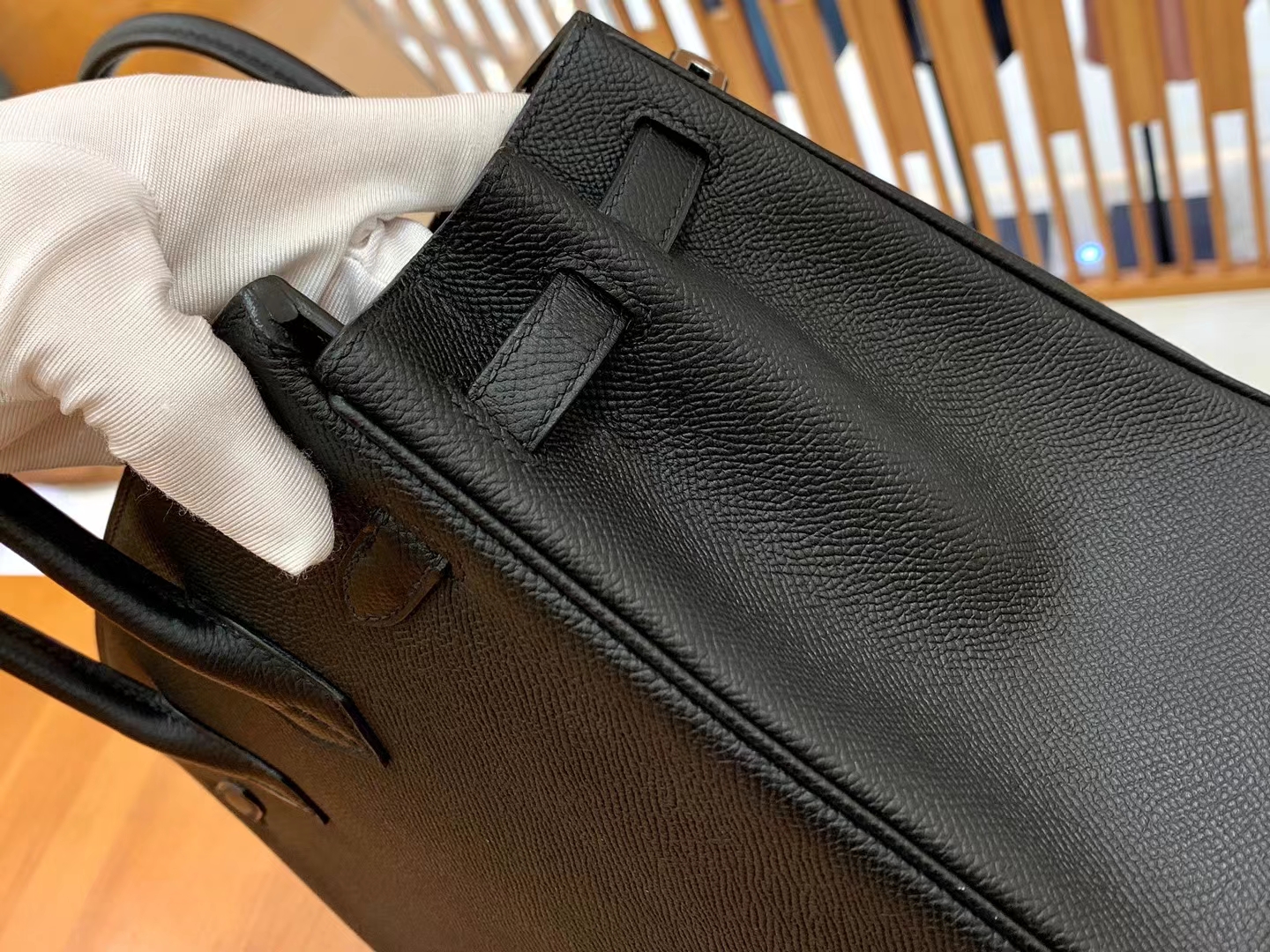Hermès（爱马仕）Birkin 铂金包 经典黑 Epsom掌纹皮 银扣 25cm 原版蜜蜡线 顶级手缝