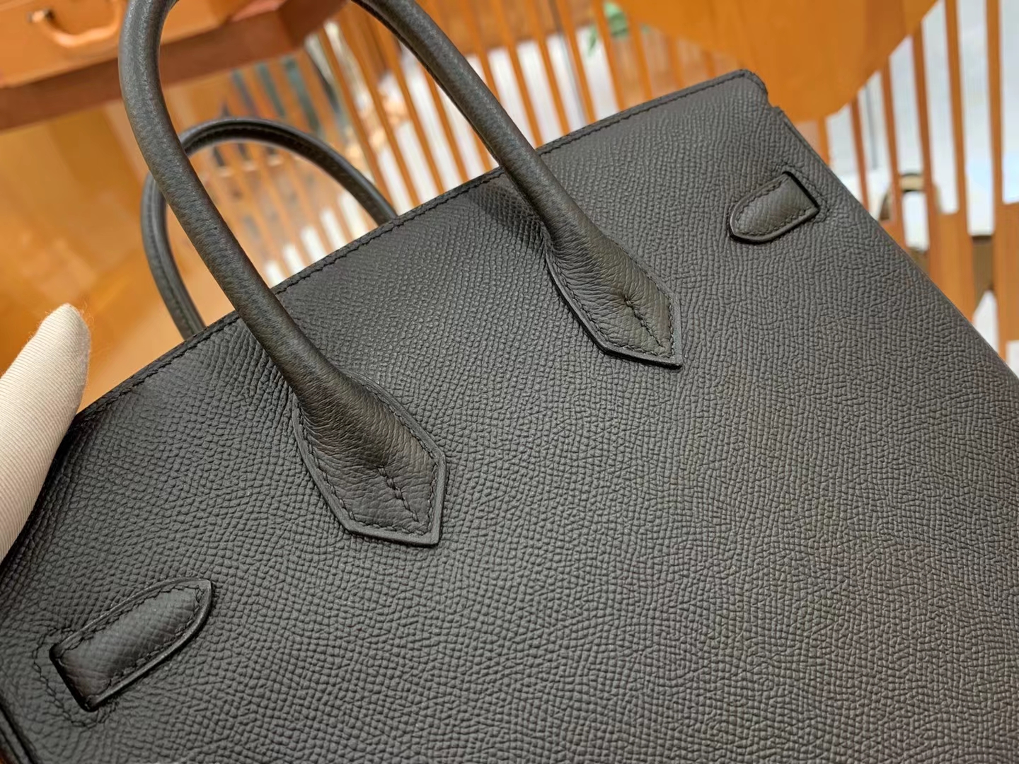 Hermès（爱马仕）Birkin 铂金包 经典黑 Epsom掌纹皮 银扣 25cm 原版蜜蜡线 顶级手缝