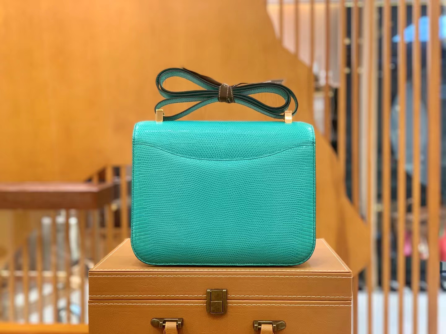 Hermès（爱马仕）Constance 康康 维罗纳绿 南非野生蜥蜴皮 金扣 24cm 原版蜜蜡线 顶级手缝