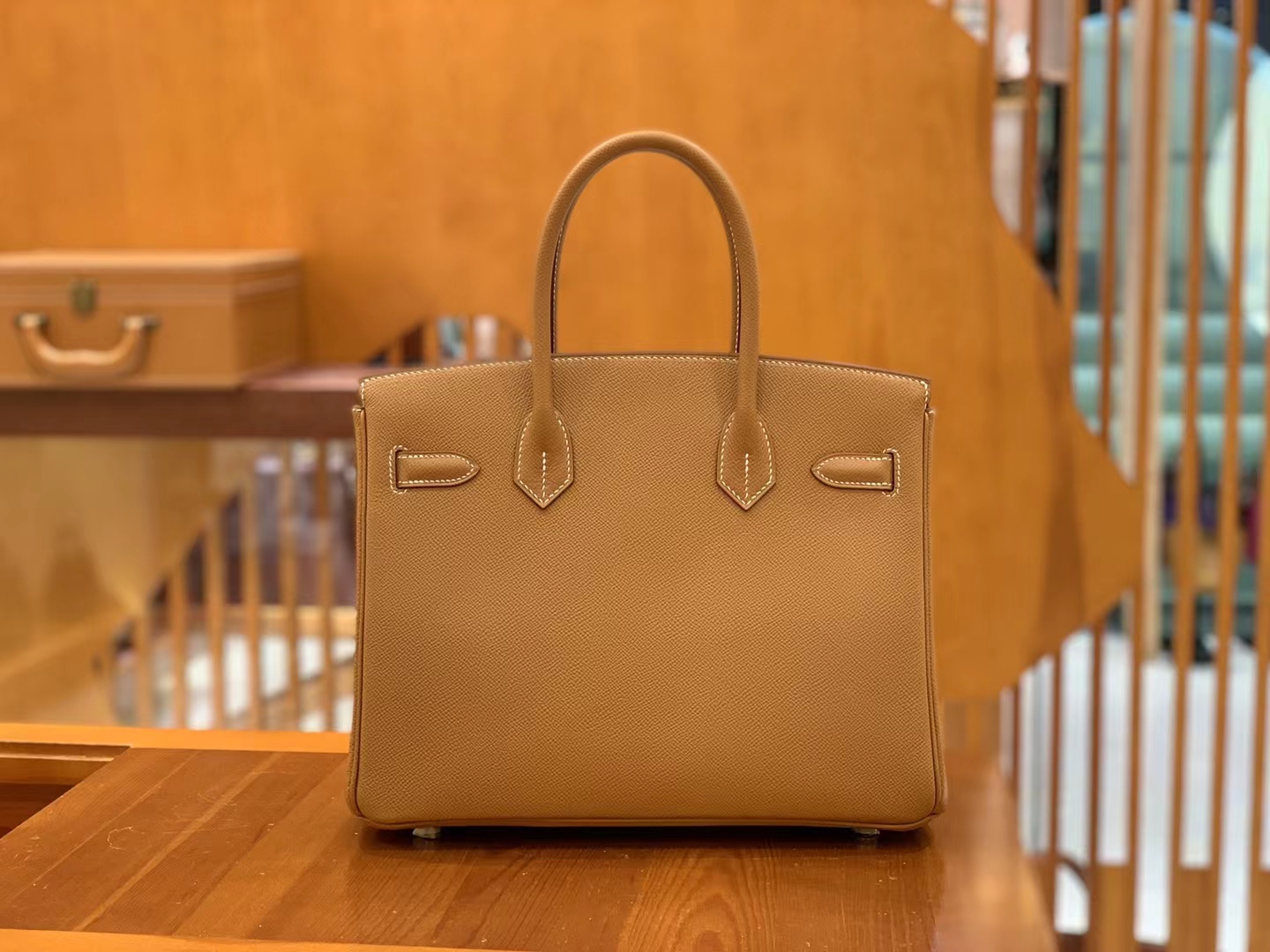 Hermès（爱马仕）Birkin 铂金包 金棕色 Epsom掌纹皮 银扣 30cm 原版蜜蜡线 顶级手缝