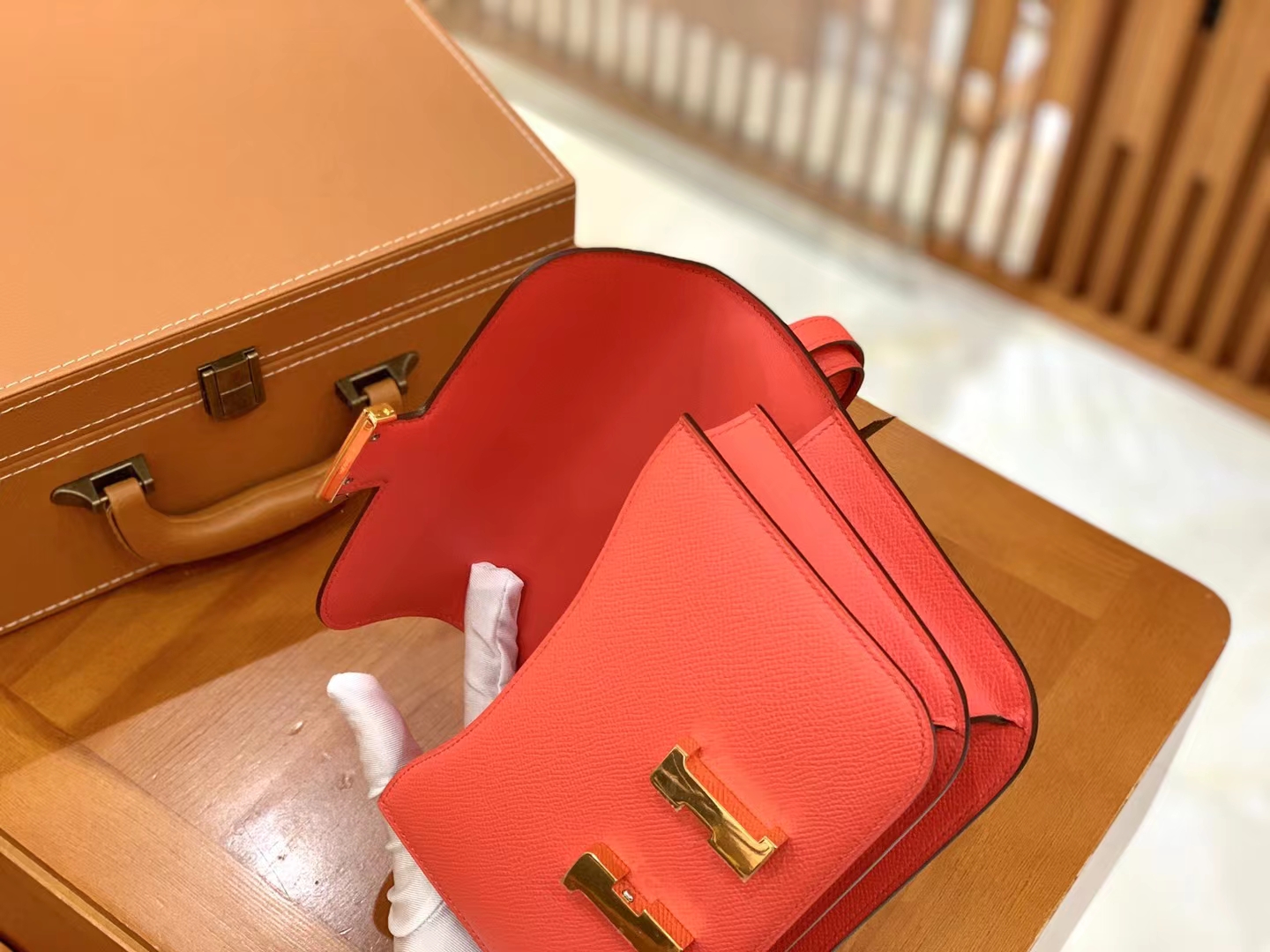 Hermès（爱马仕）Constance 康康 德克萨斯粉 Epsom掌纹皮 金扣 19cm 原版蜜蜡线 顶级手缝