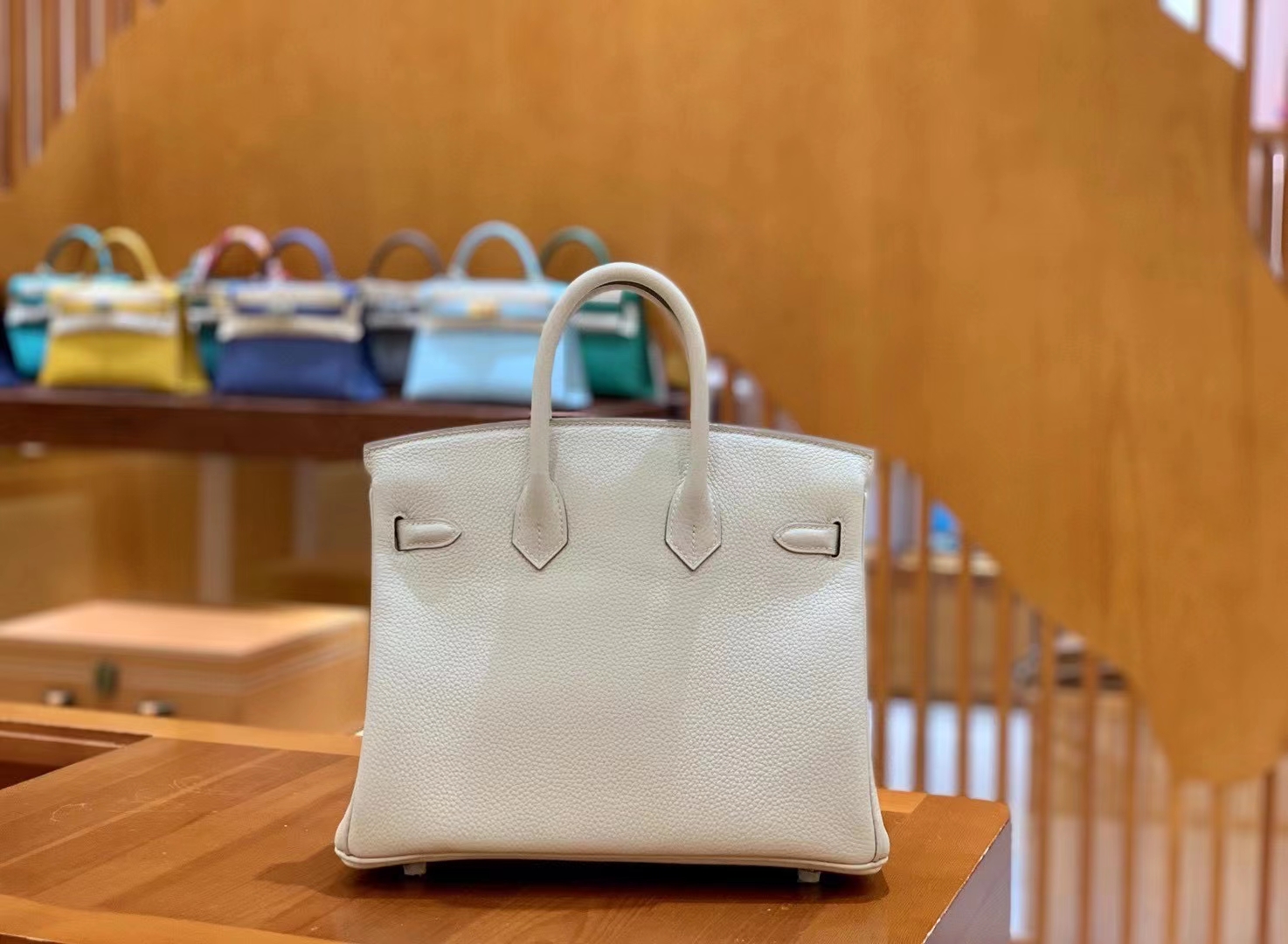 Hermès（爱马仕）Birkin 铂金包 奶昔白 Togo小牛皮 银扣 25cm 原版蜜蜡线 顶级手缝