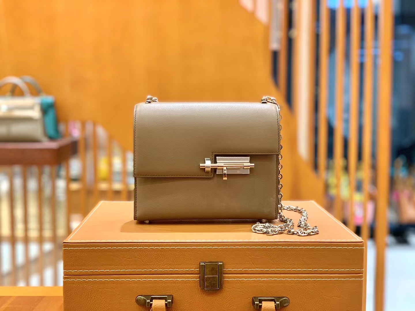 Hermès（爱马仕）Verrou Mini 大象灰 Swift牛皮 银扣 原版蜜蜡线 顶级手缝