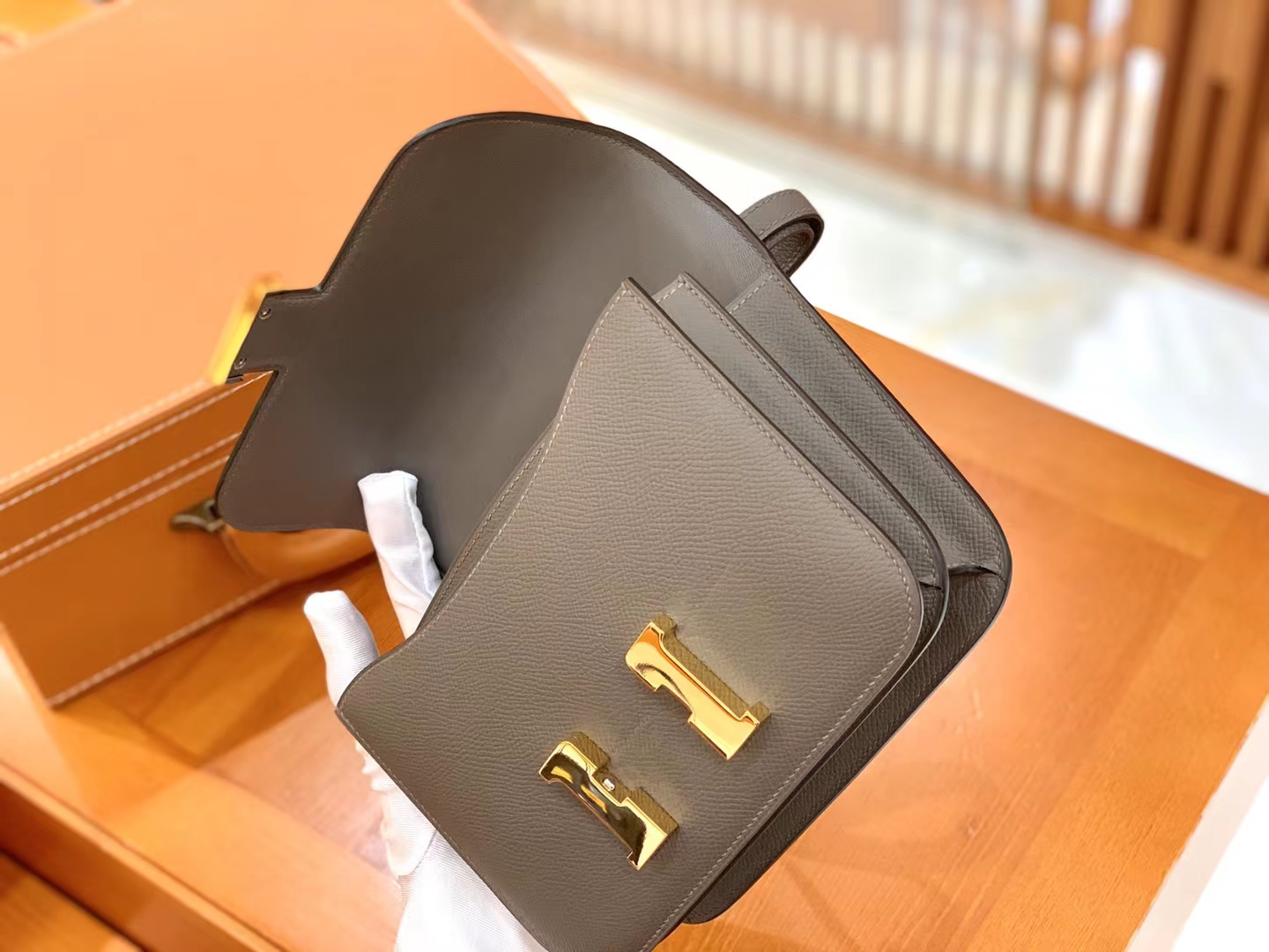 Hermès（爱马仕）Constance 康康 锡器灰 Epsom掌纹皮 金扣 19cm 原版蜜蜡线 顶级手缝