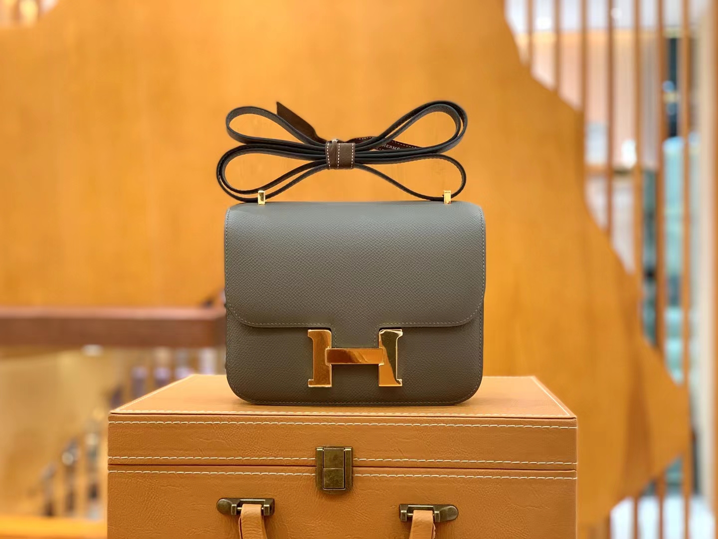 Hermès（爱马仕）Constance 康康 锡器灰 Epsom掌纹皮 金扣 19cm 原版蜜蜡线 顶级手缝