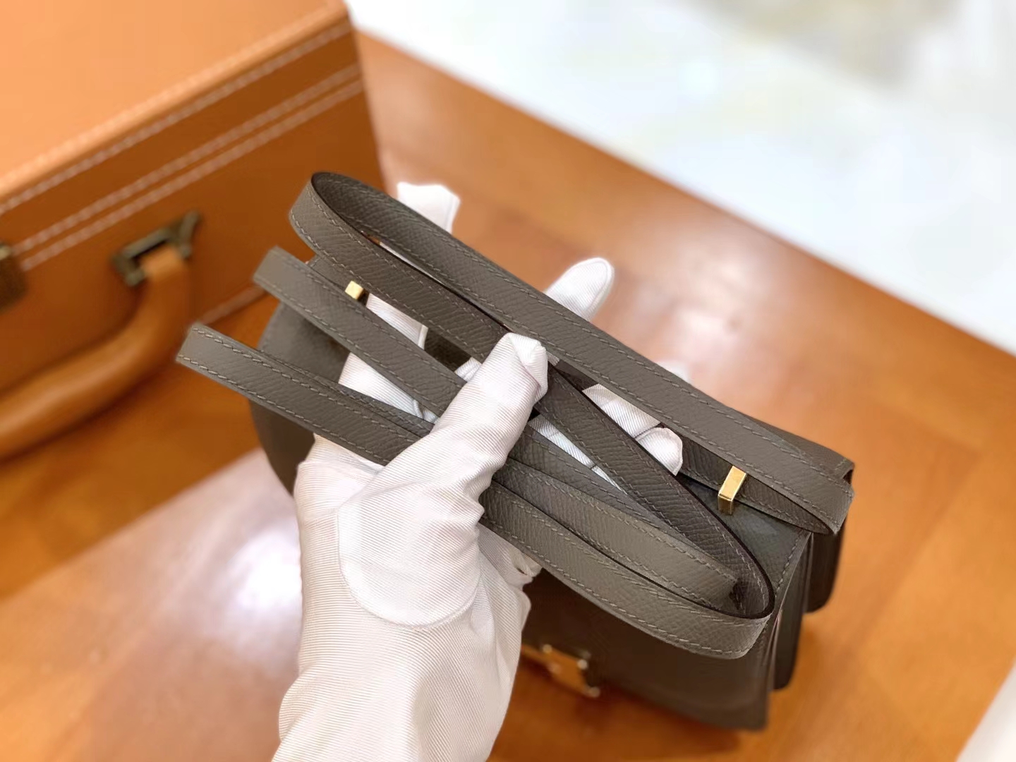 Hermès（爱马仕）Constance 康康 锡器灰 Epsom掌纹皮 金扣 19cm 原版蜜蜡线 顶级手缝